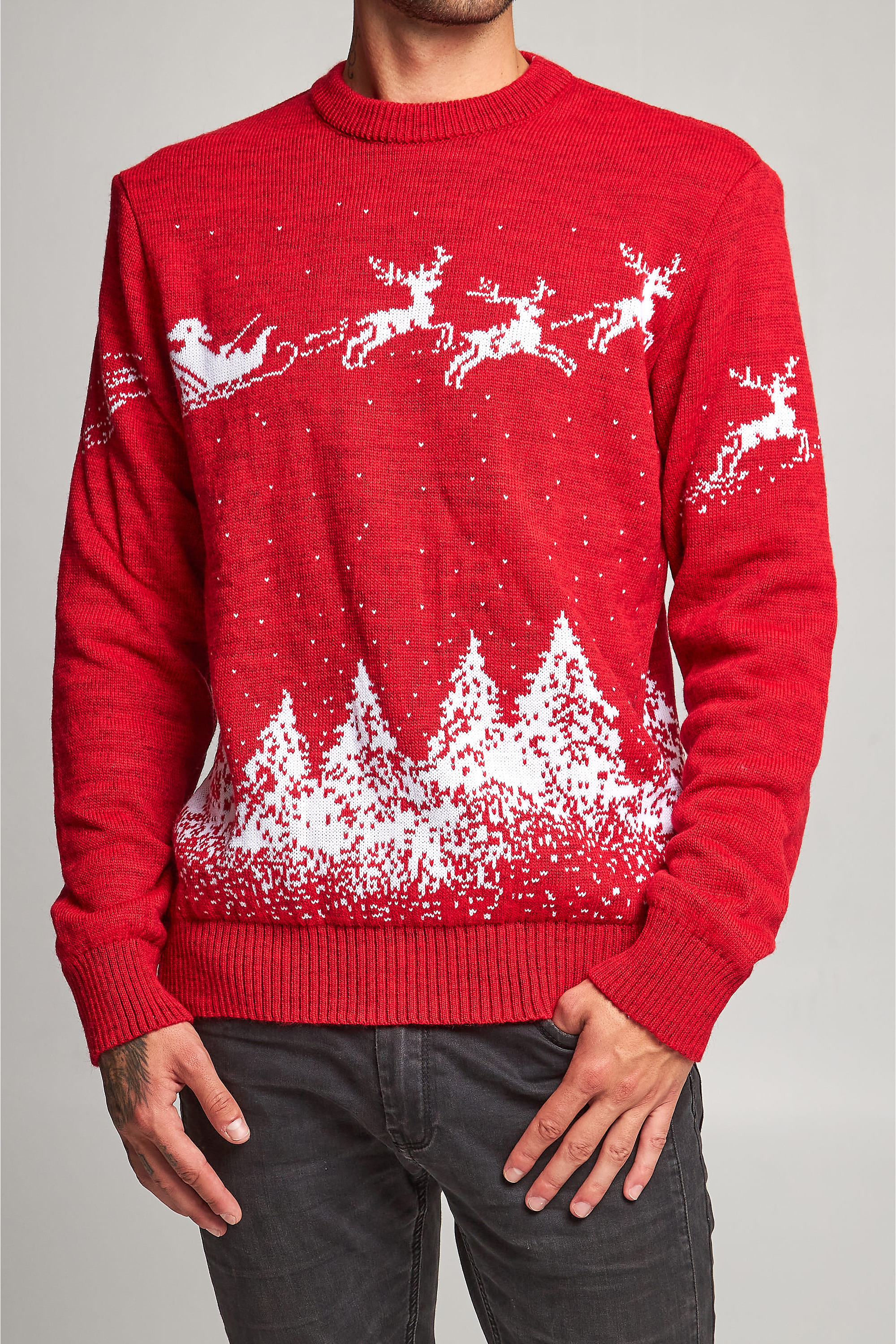 Male New Year's knitted sweater with deer 2