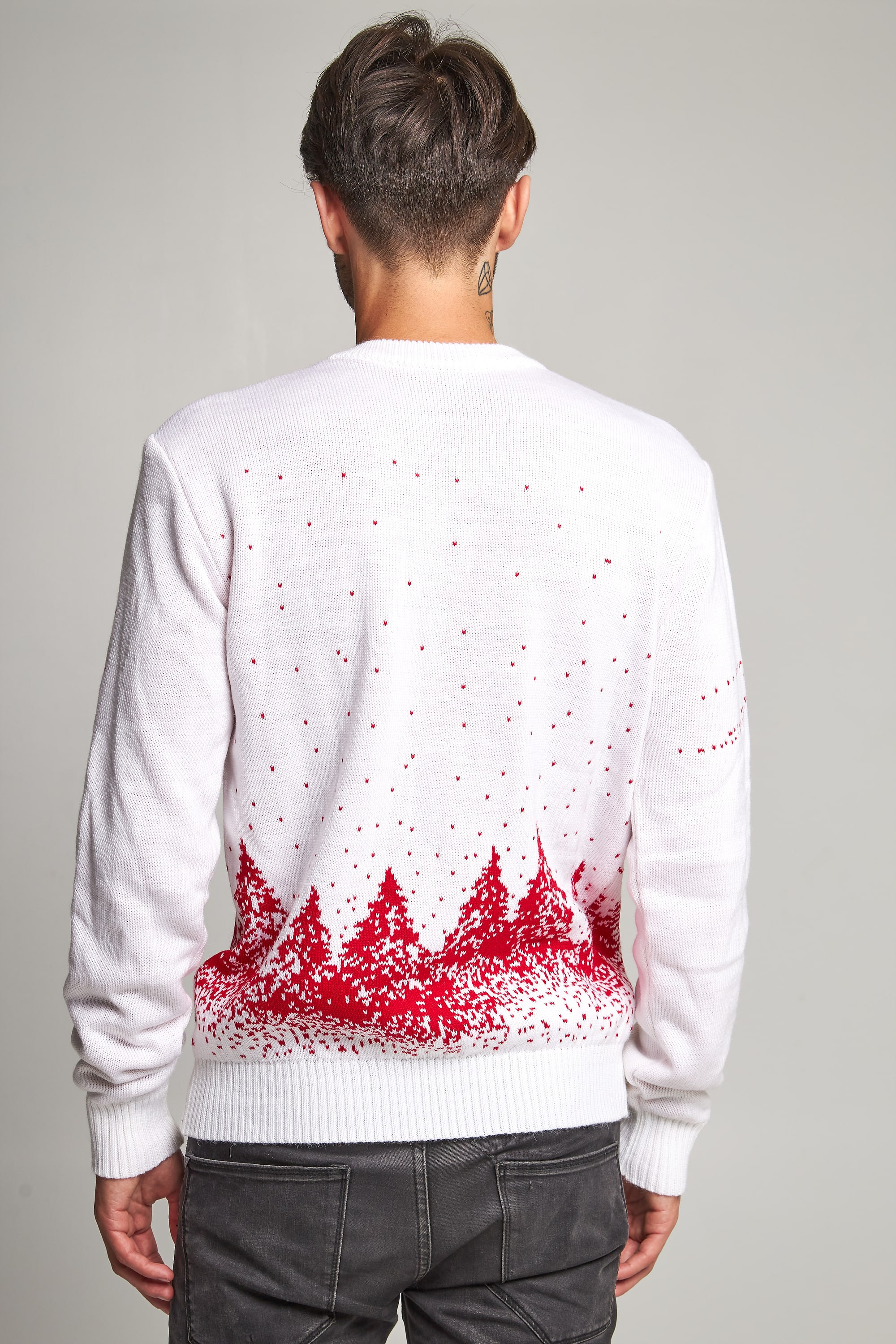 Male New Year's knitted sweater with deer | XL