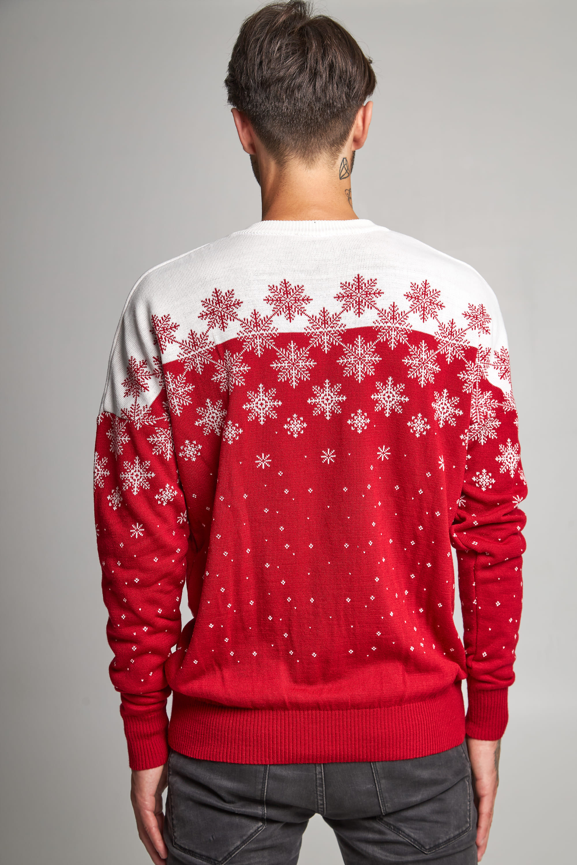 New Year's knitted sweater with stars New Year's knitted sweater with stars