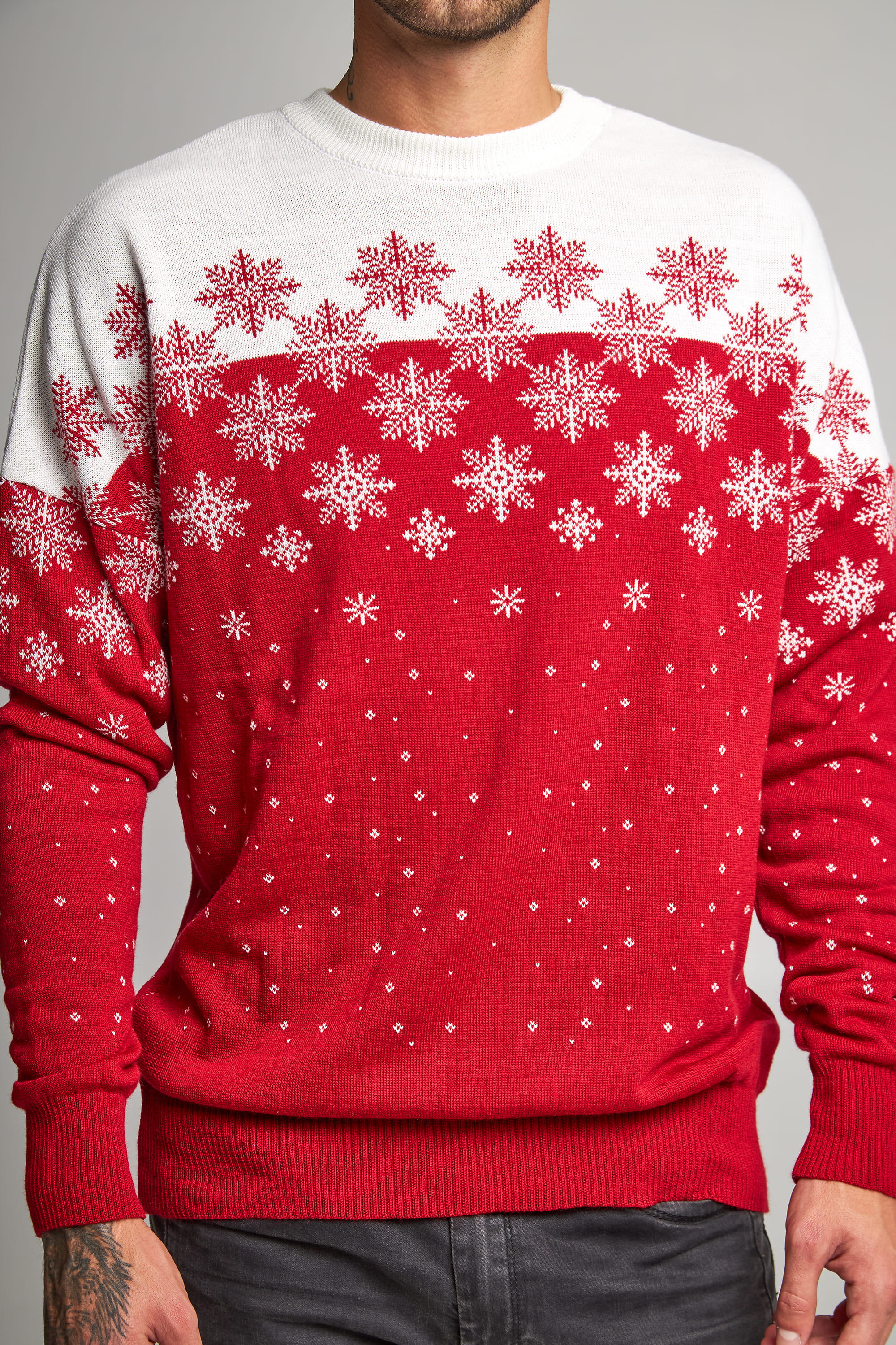 New Year's knitted sweater with stars New Year's knitted sweater with stars