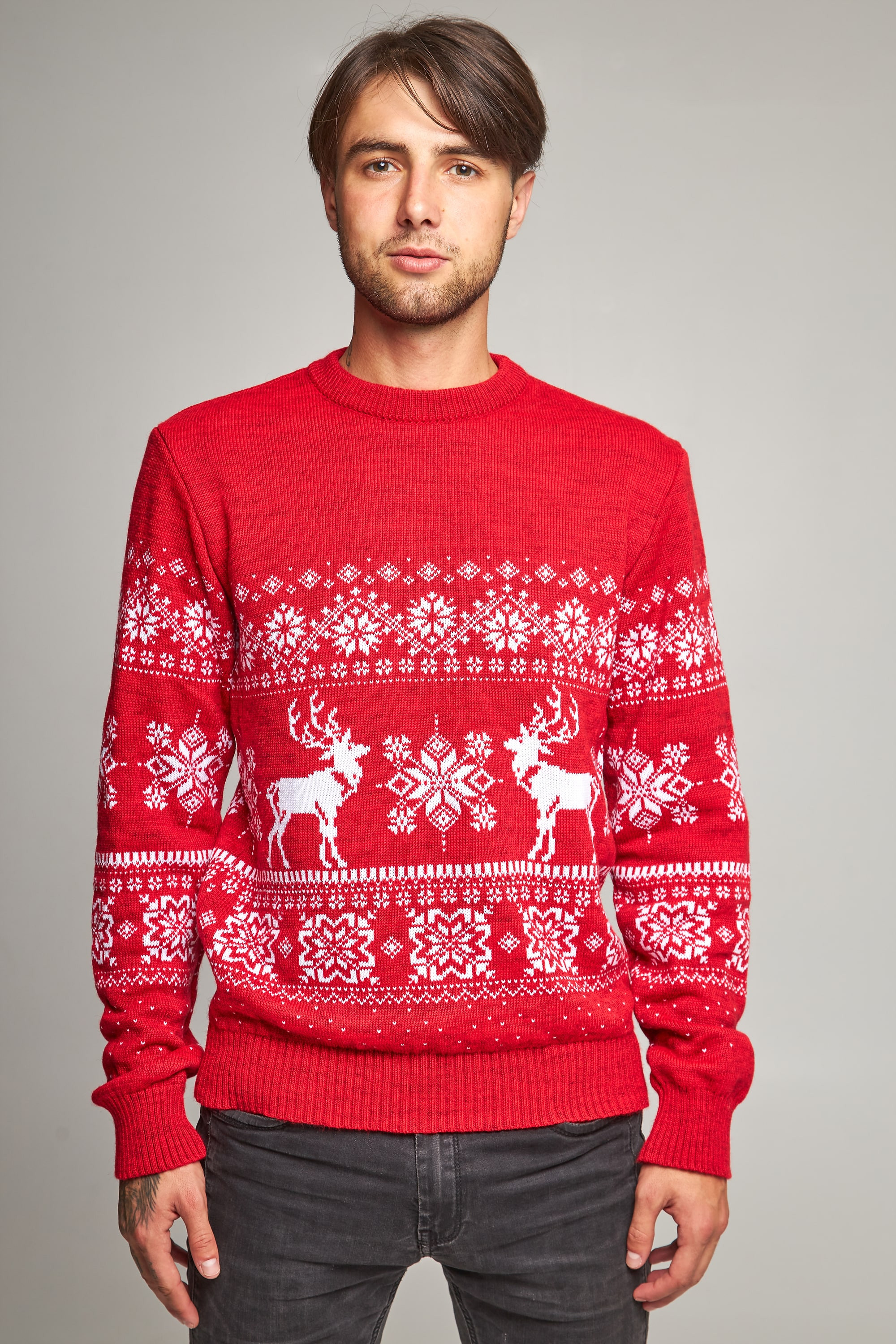 New Year's knitted sweater with deer 6