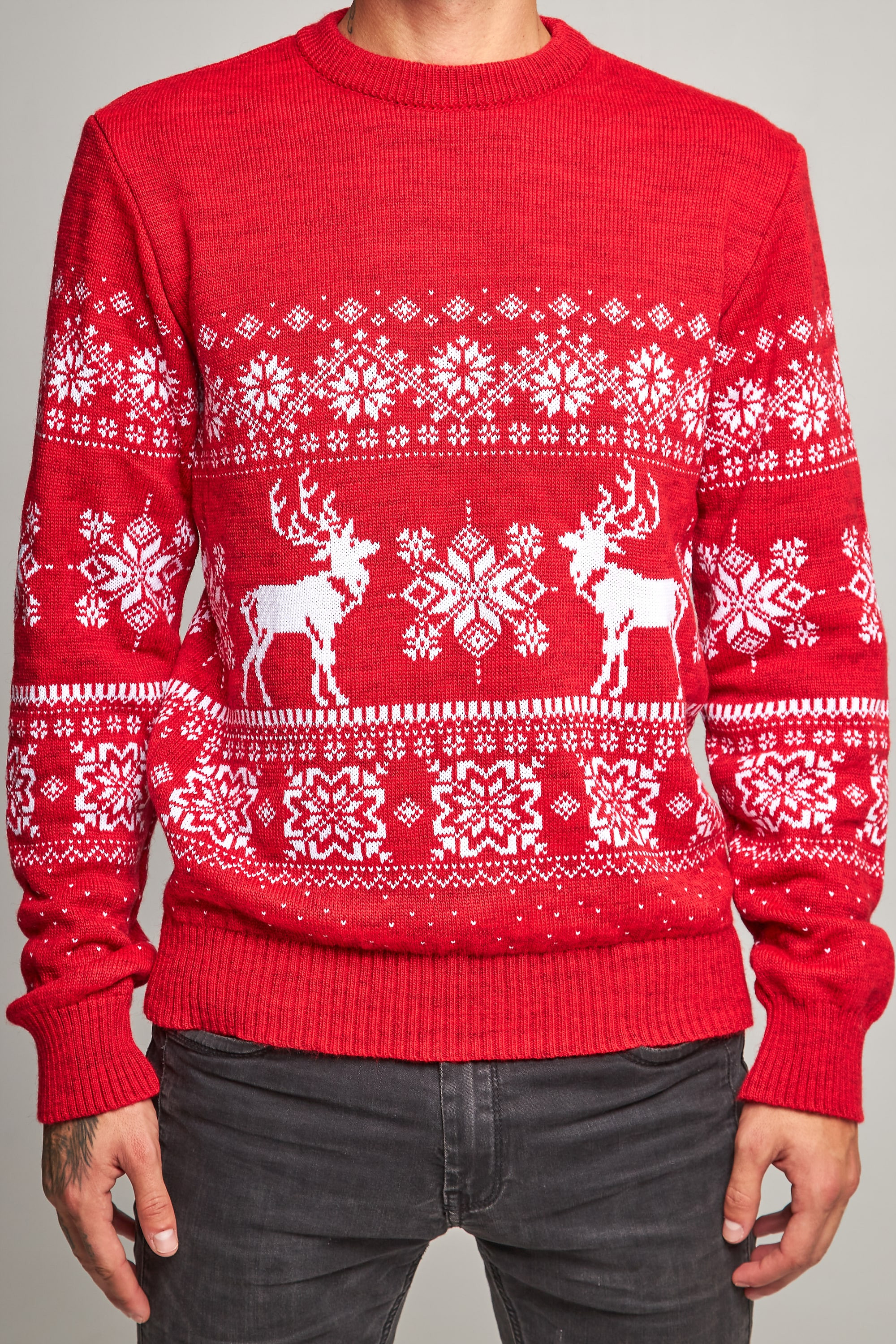 New Year's knitted sweater with deer 6