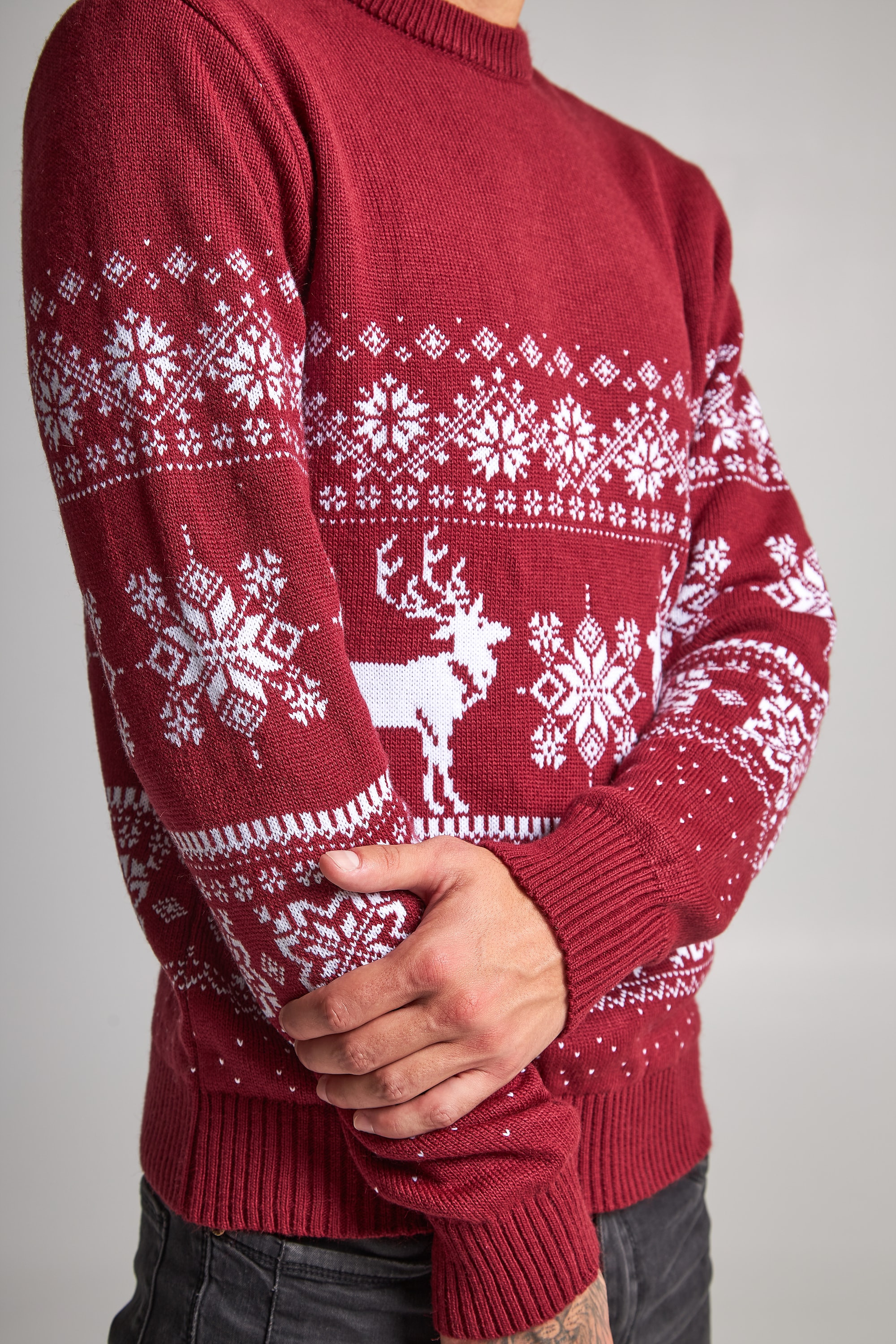 Male New Year's knitted sweater with deer 8 | S