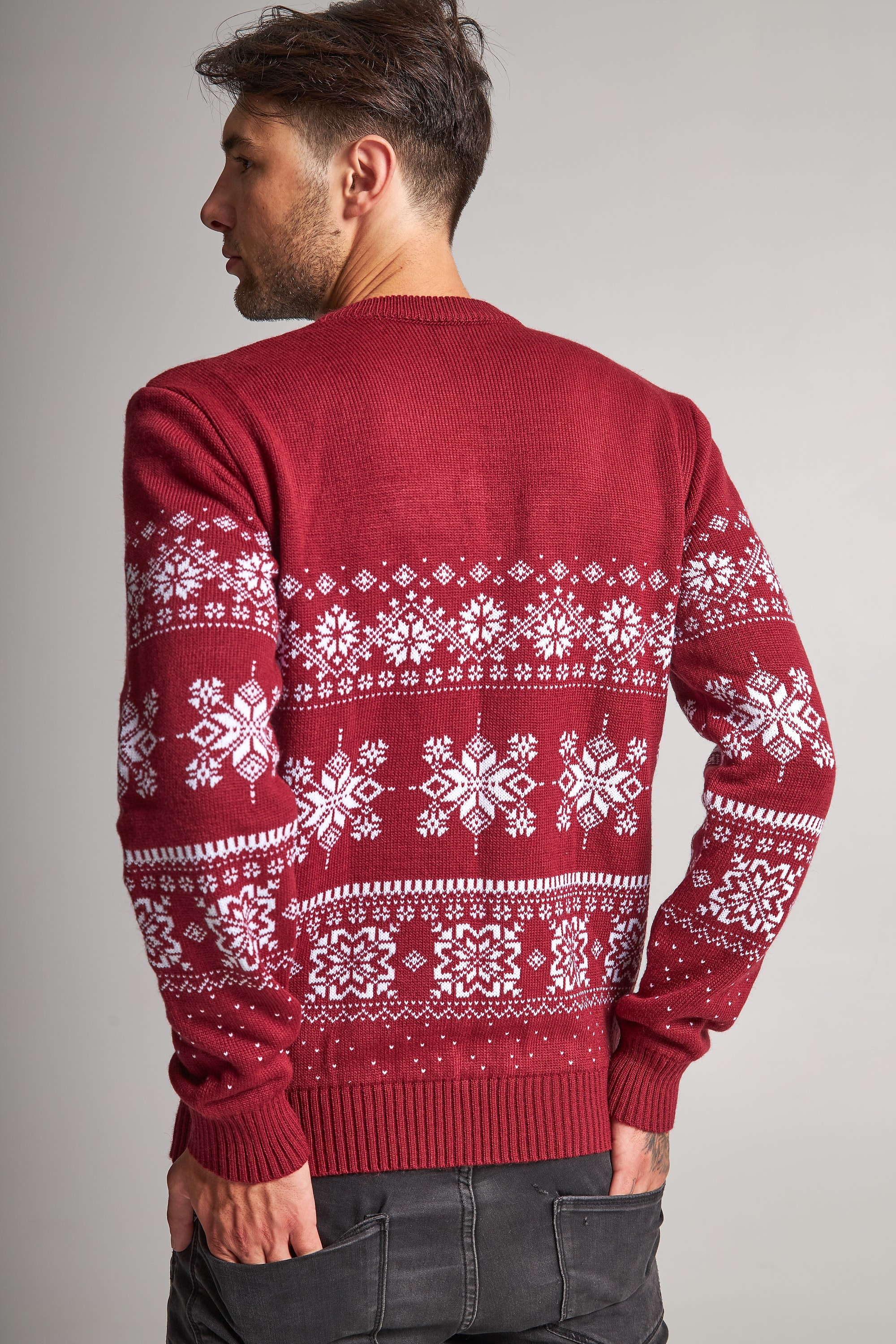 Male New Year's knitted sweater with deer 8