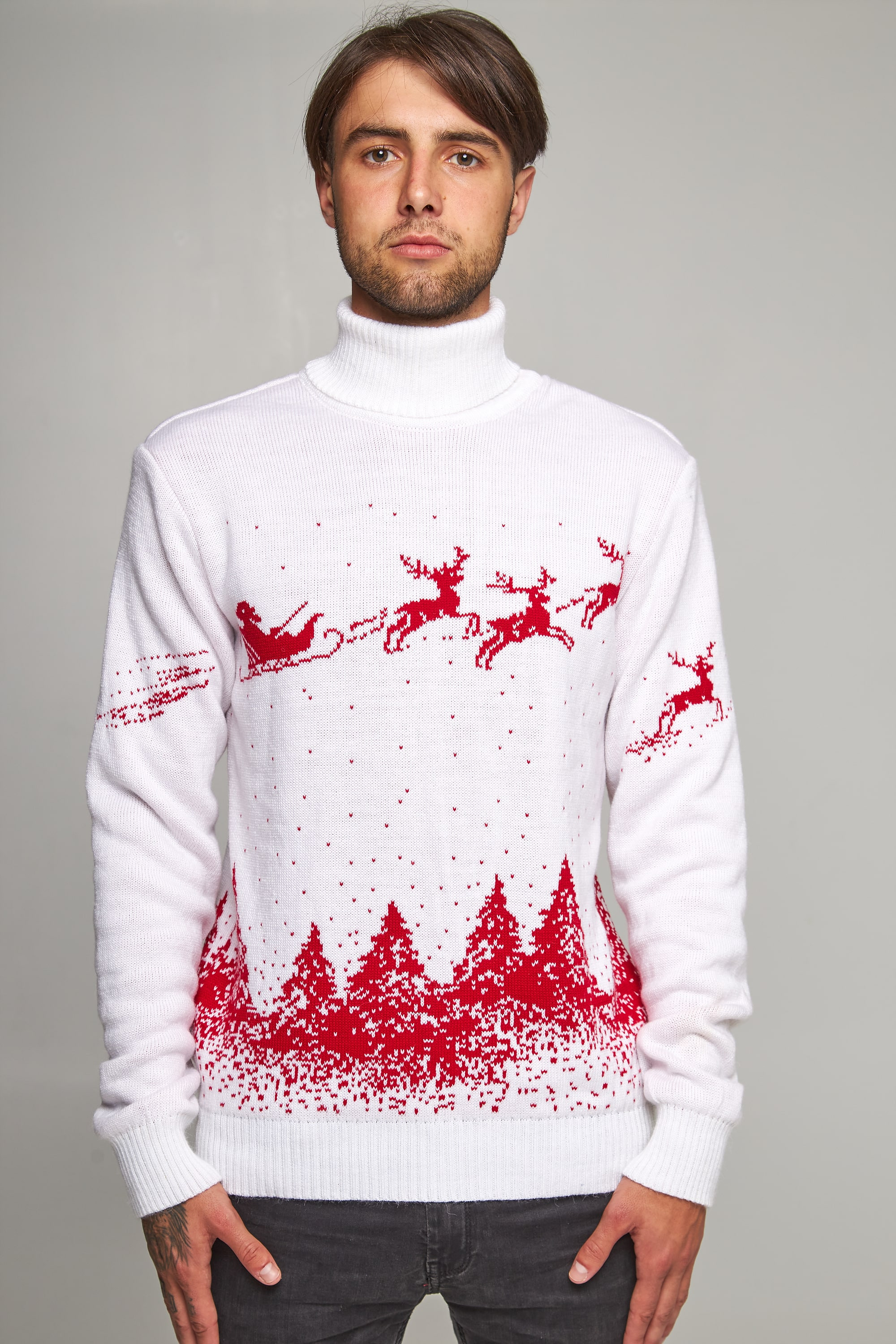 New Year's knitted sweater with deer 9