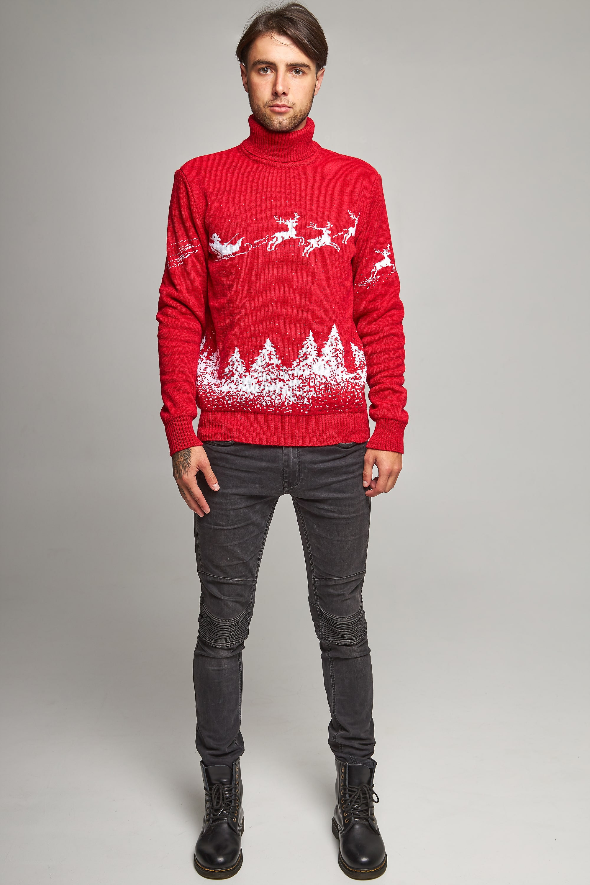 New Year's knitted sweater with deer 10