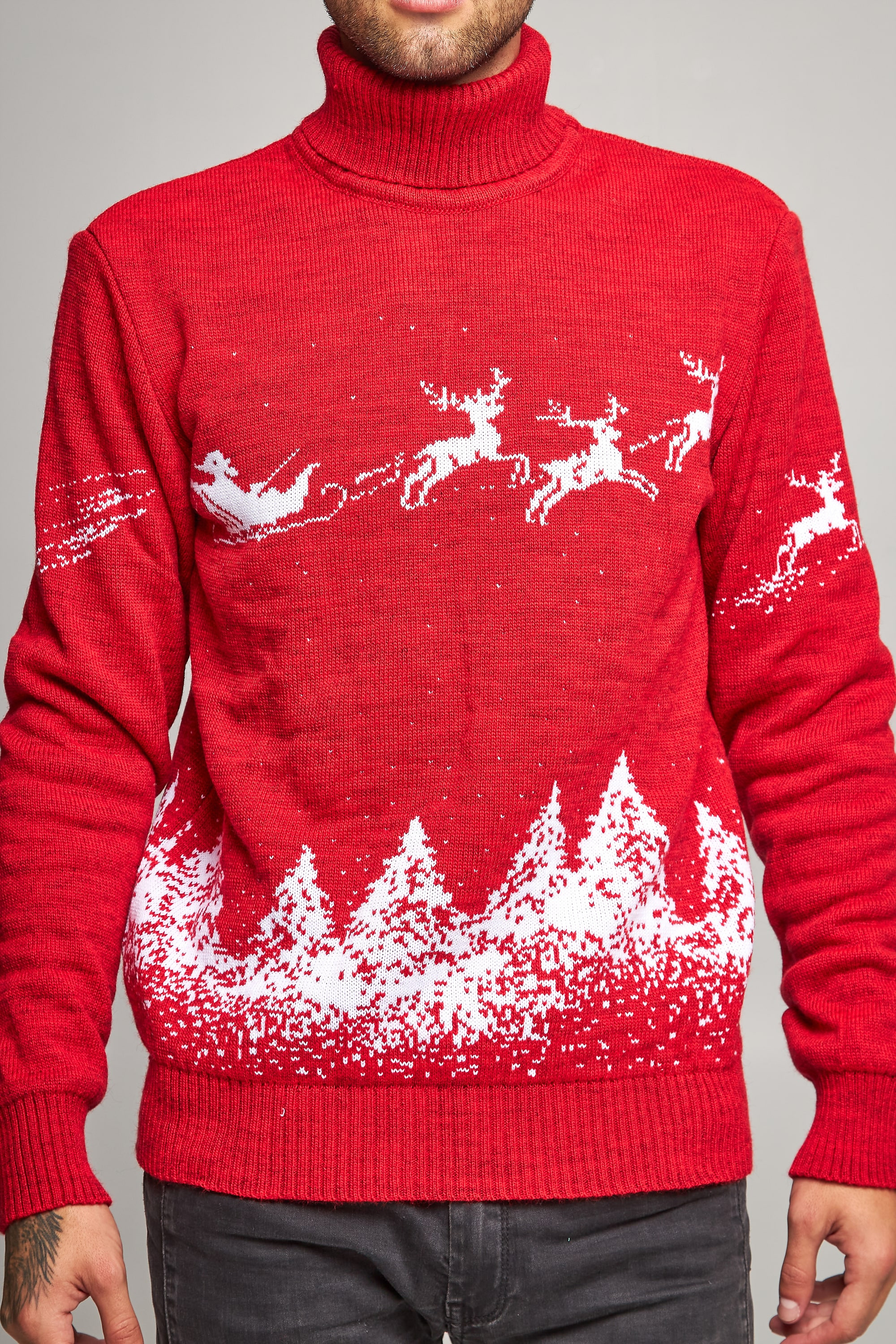 New Year's knitted sweater with deer 10 | S