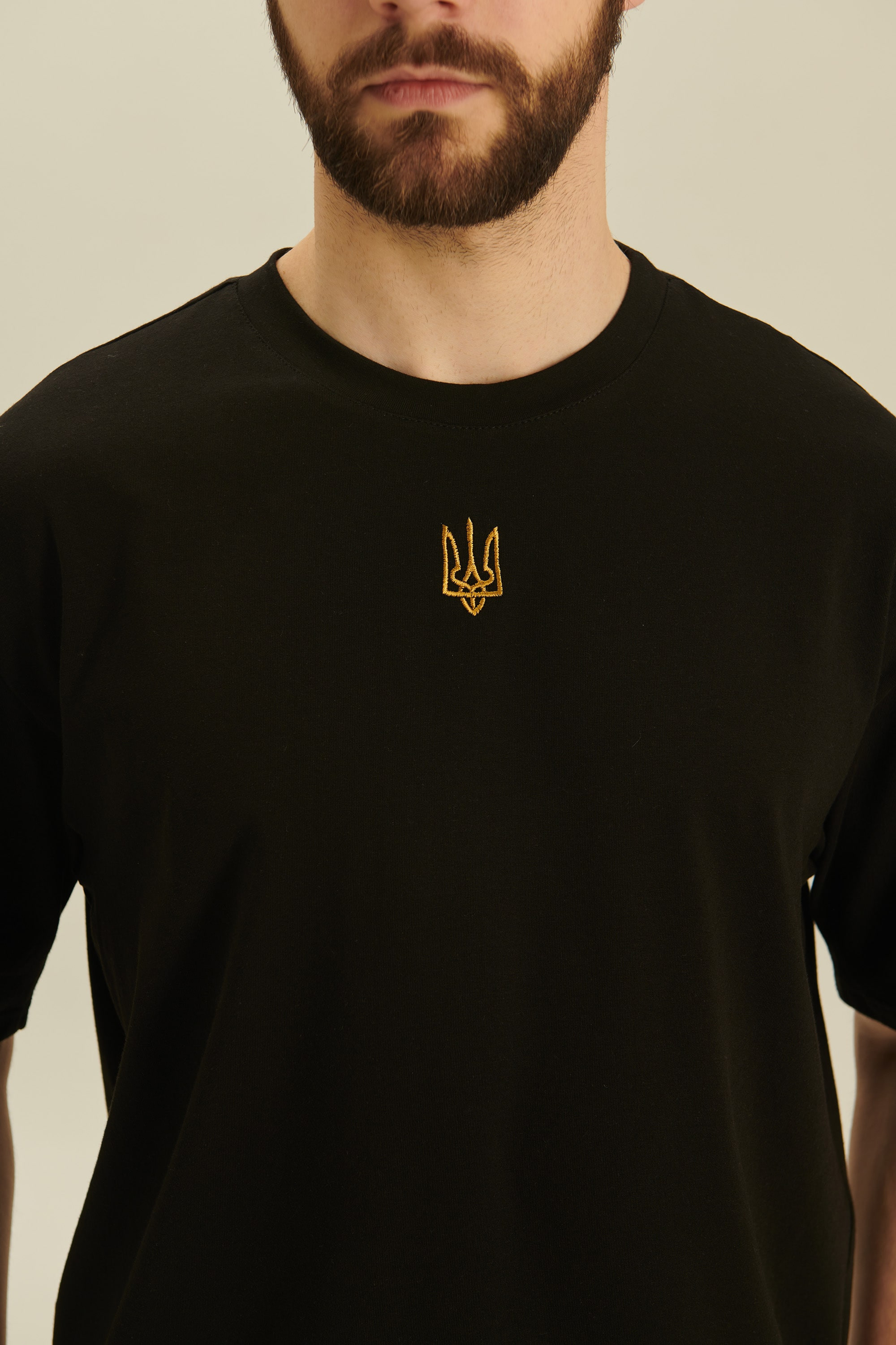 Men's embroidered T-shirt with the coat of arms of Ukraine 2