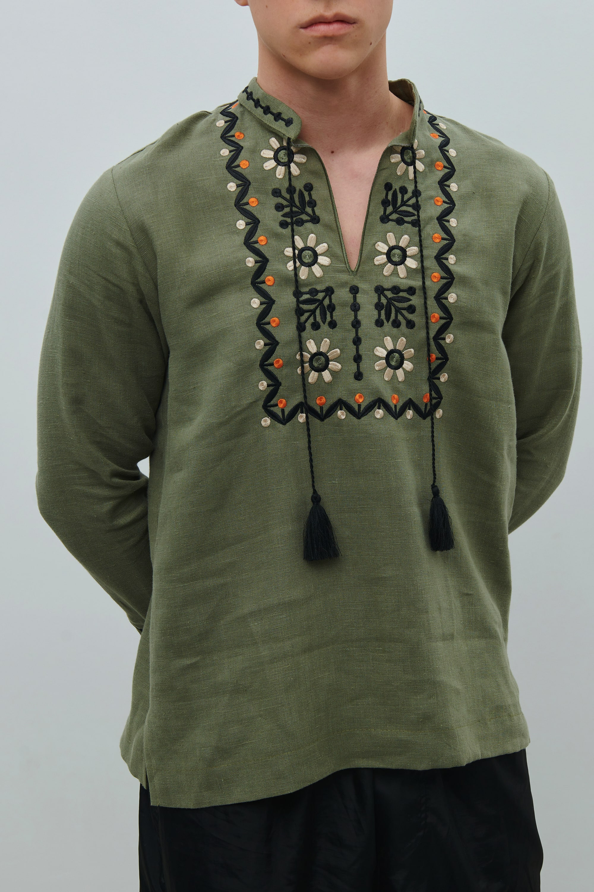 Men's embroidered linen shirt Rozkvit | XS | 44