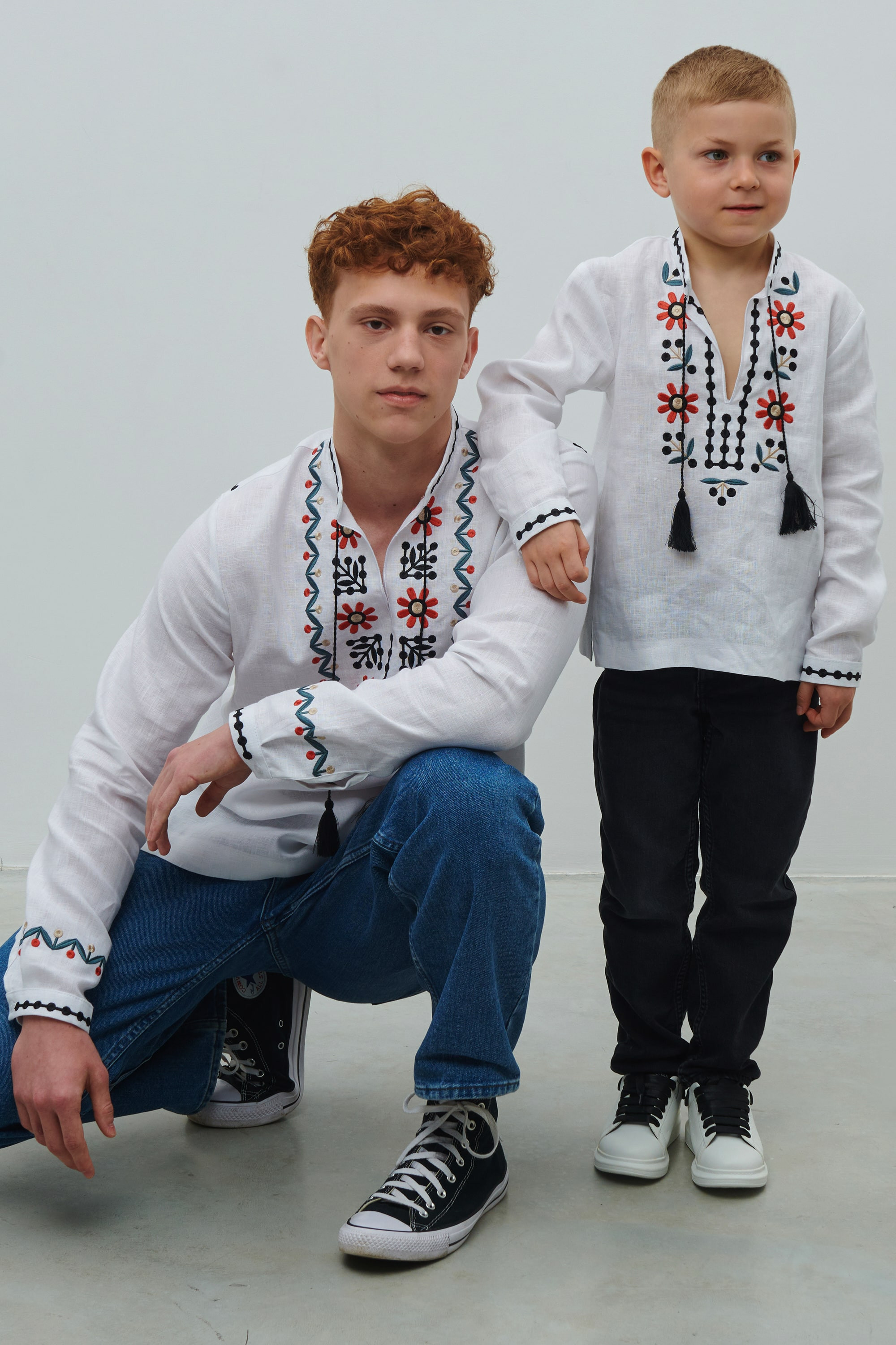 Linen white shirt for a boy Rozkvit | 110