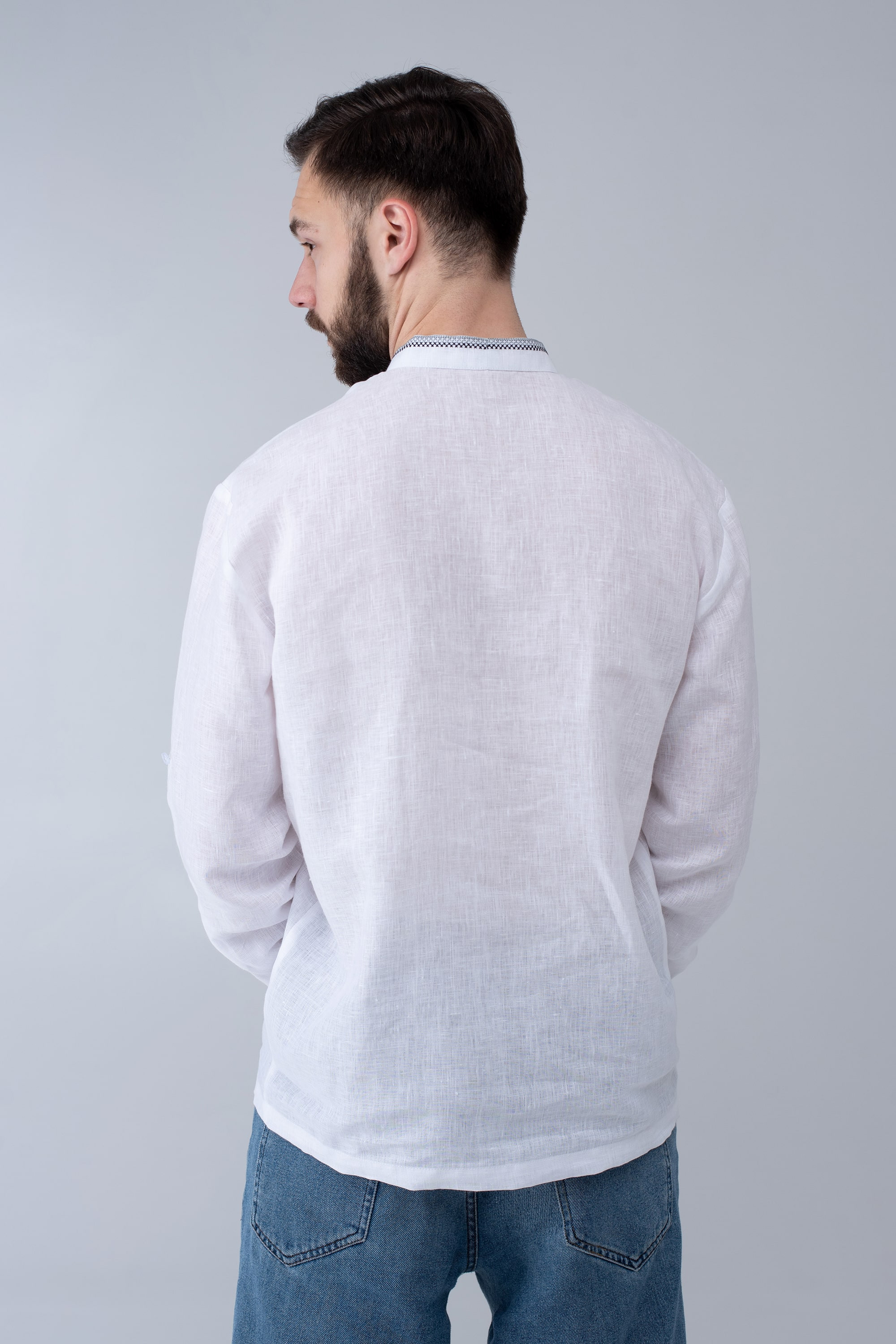 Men's embroidered shirt white Oak | XS | 44