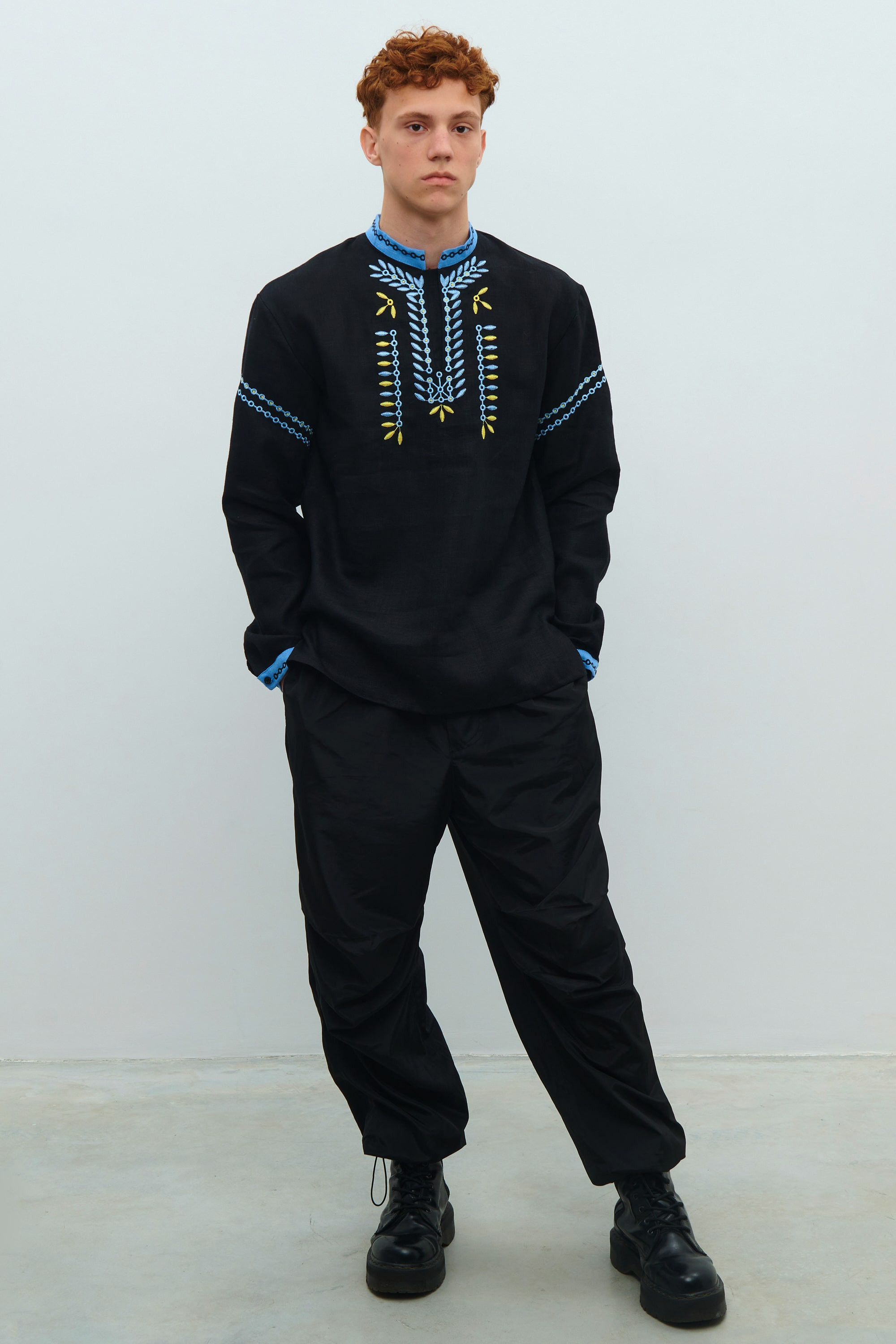 Men's embroidered linen shirt Rye | S | 46