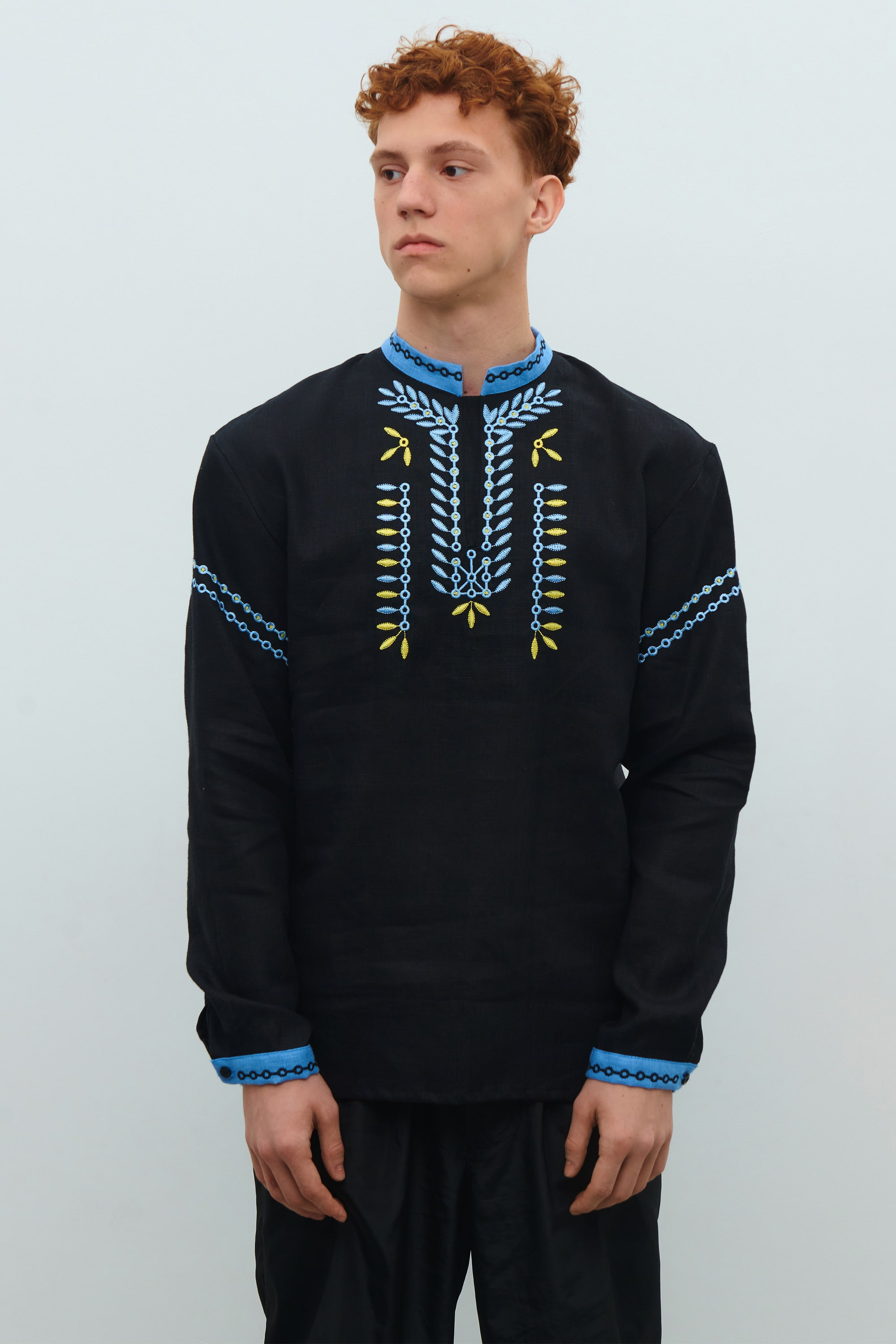 Men's embroidered linen shirt Rye