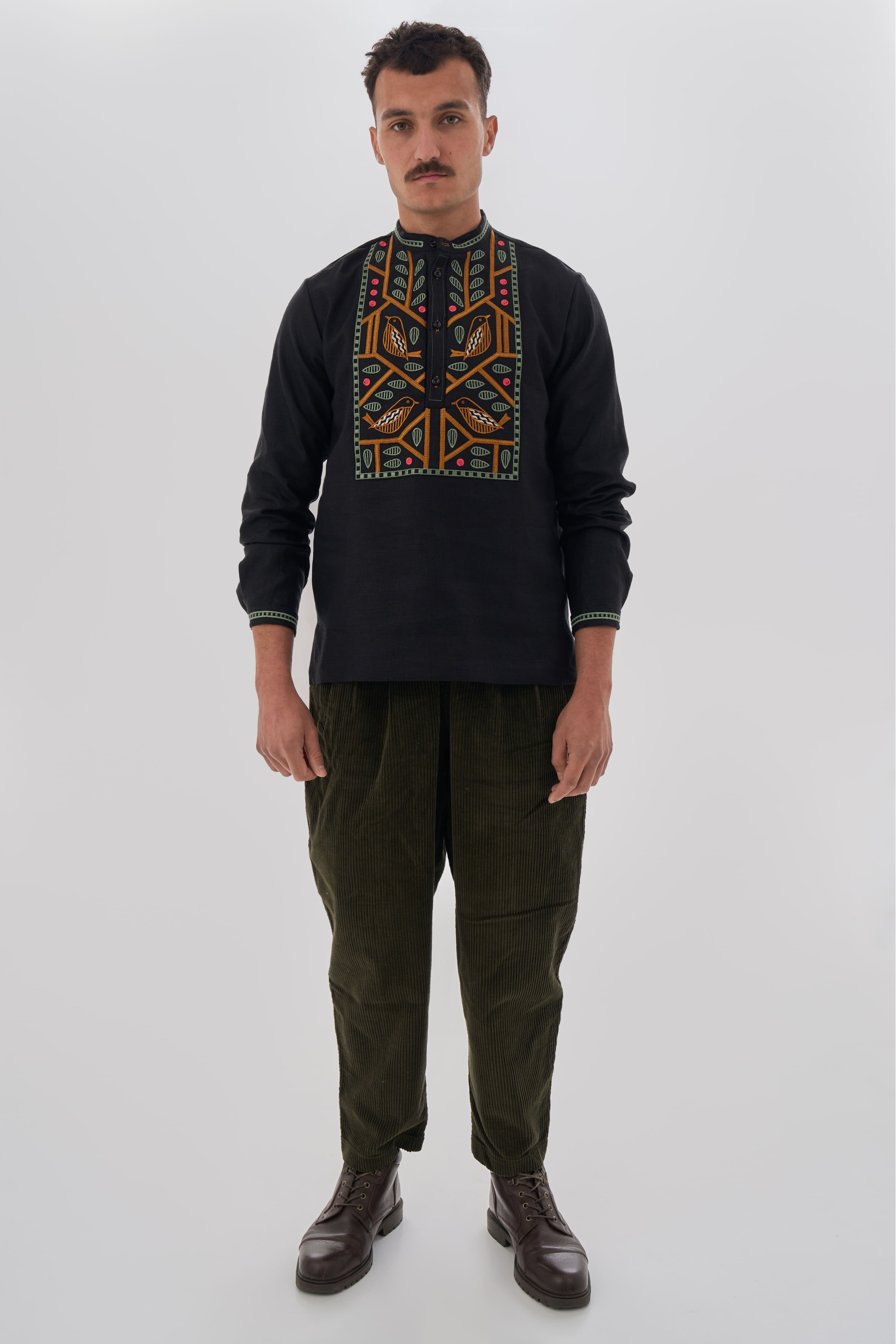 Men's blackembroidered shirt Love Ukraine 2