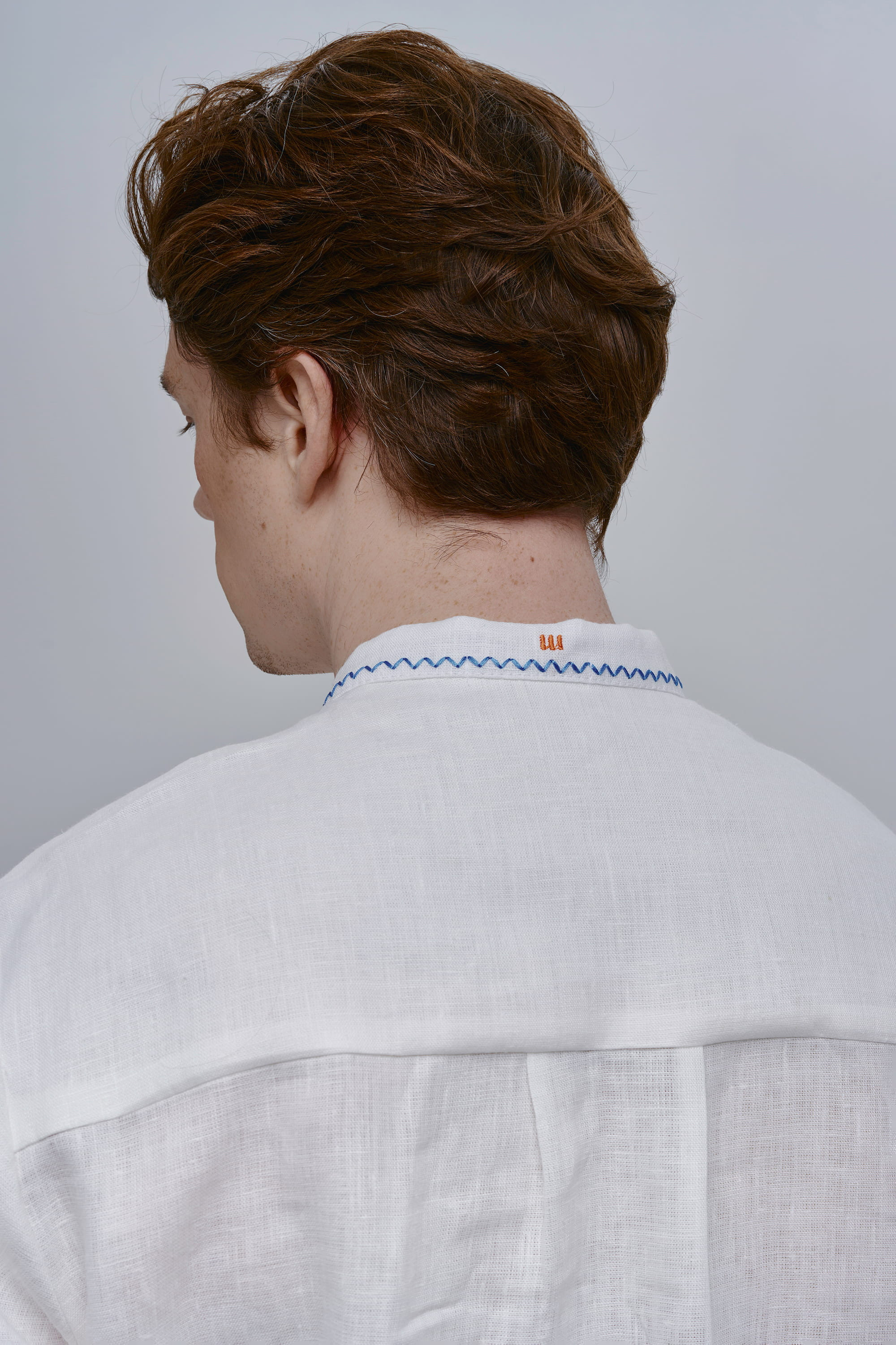 White embroidered men's shirt Huli-Huli | XS | 44