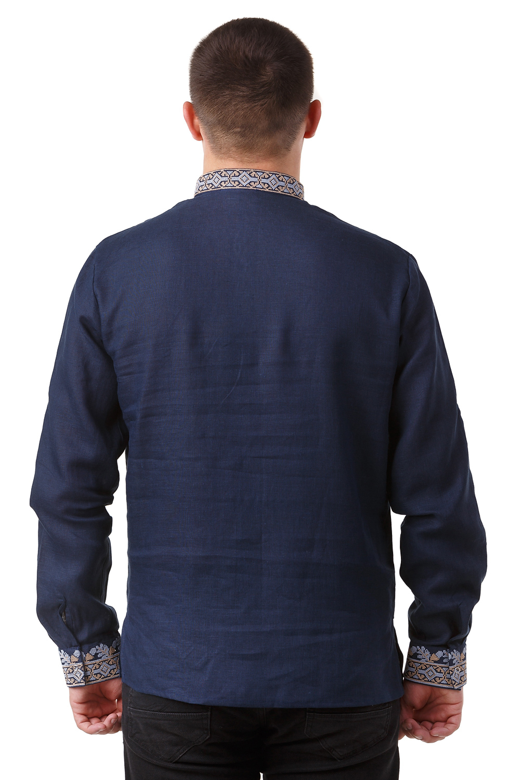Men's embroidered shirt with a counter and long sleeve | XS | 44