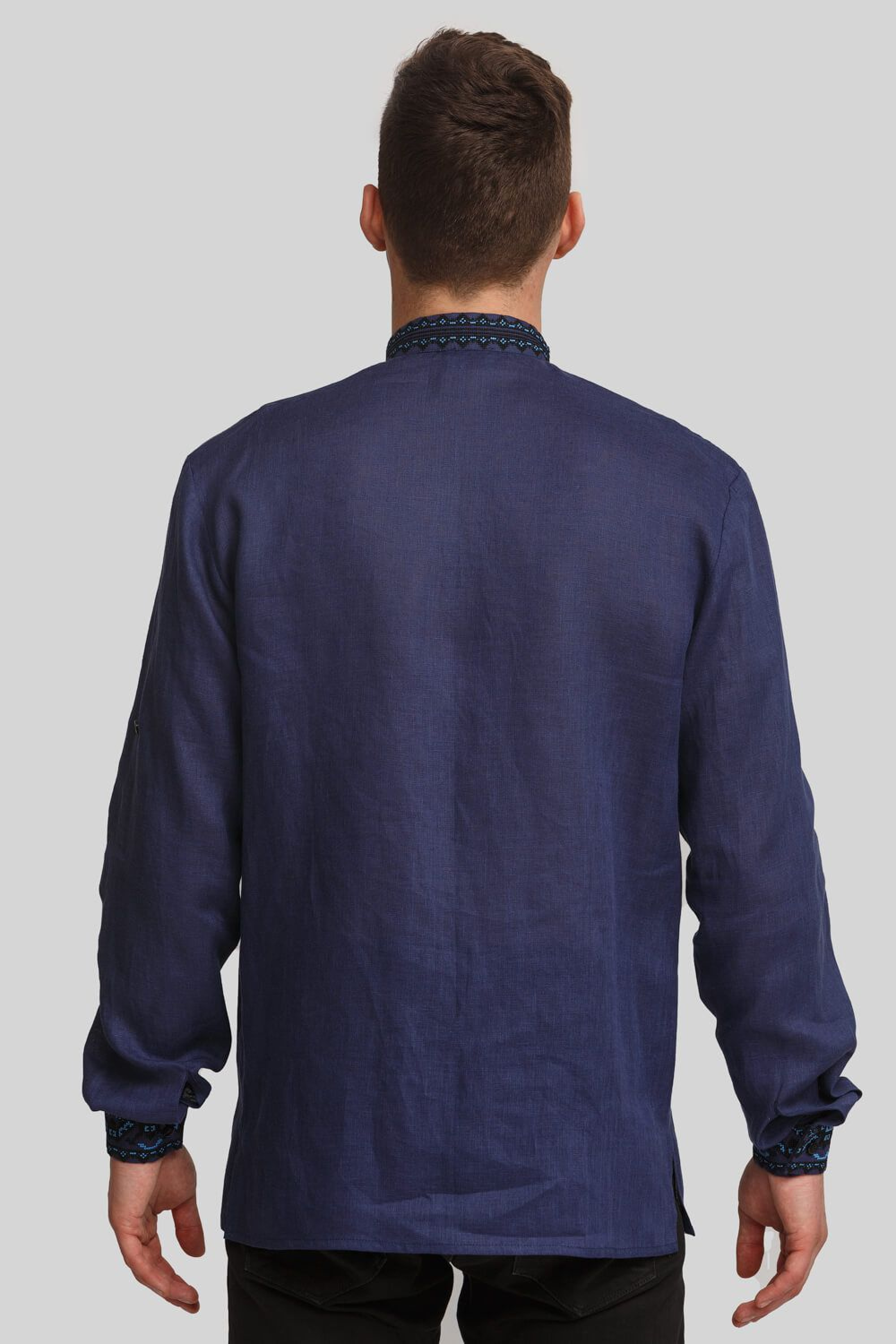 Чоловіча вишита сорочка вишиванка Navy blue