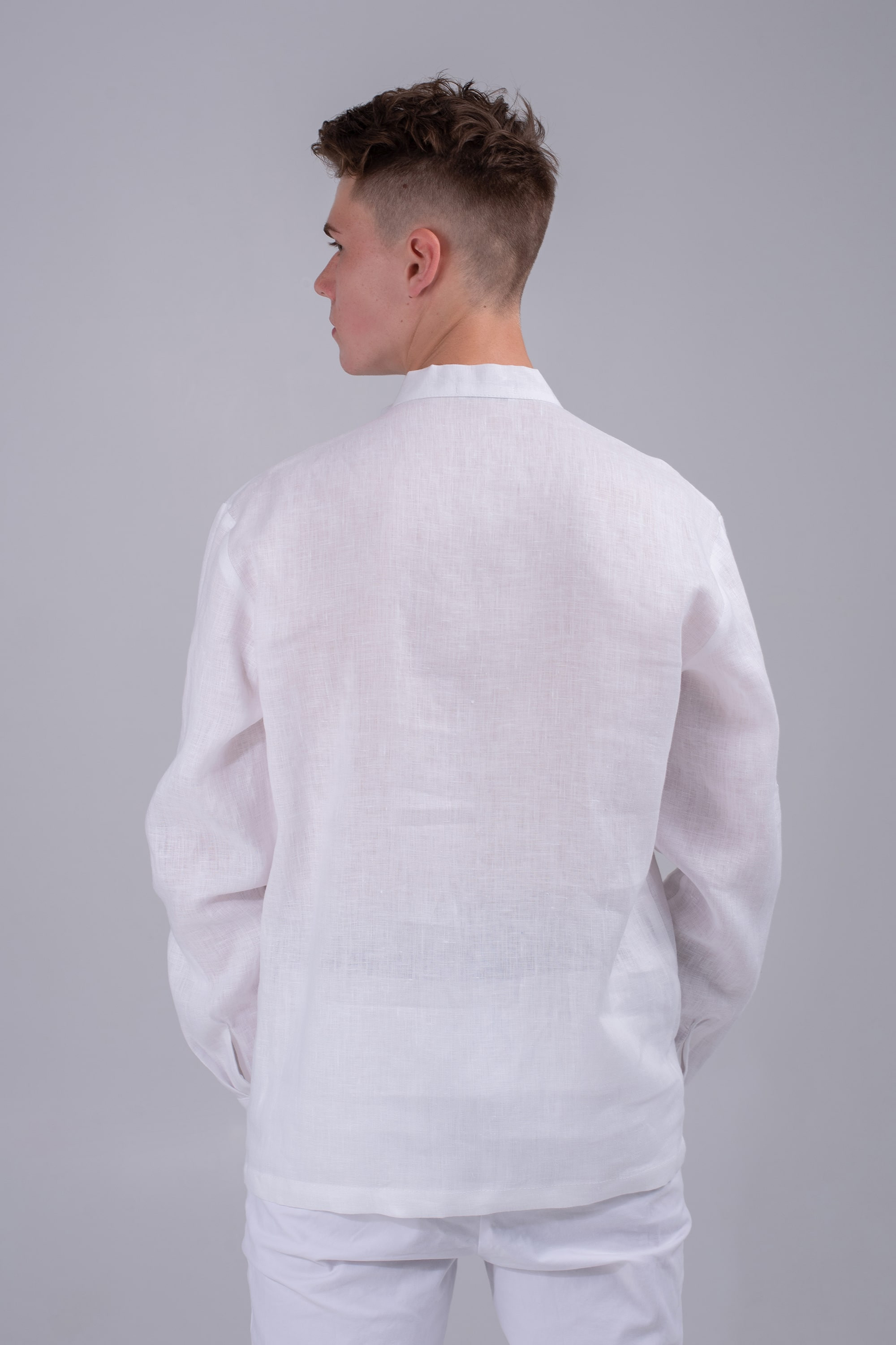Men's embroidered shirt white | XS | 44