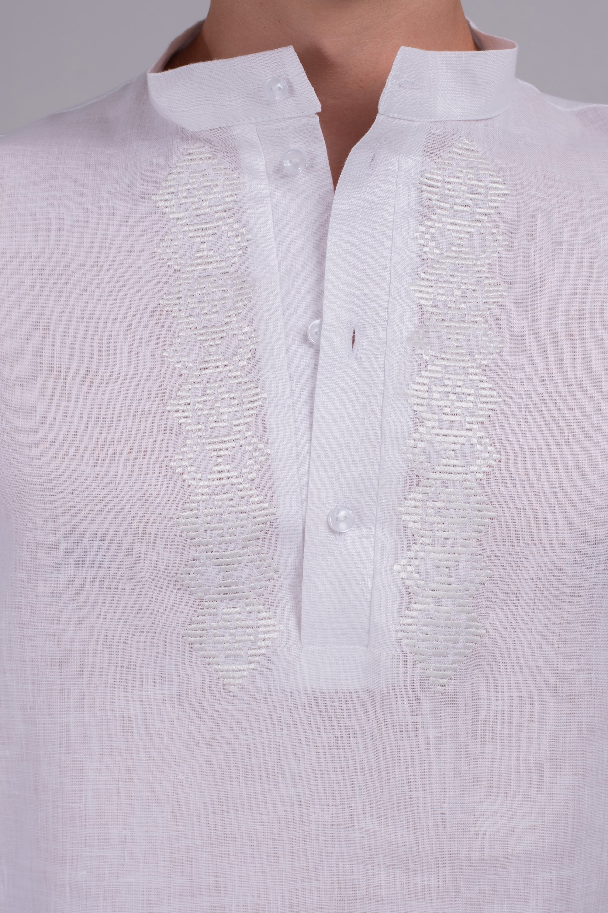 Men's embroidered shirt white | XS | 44