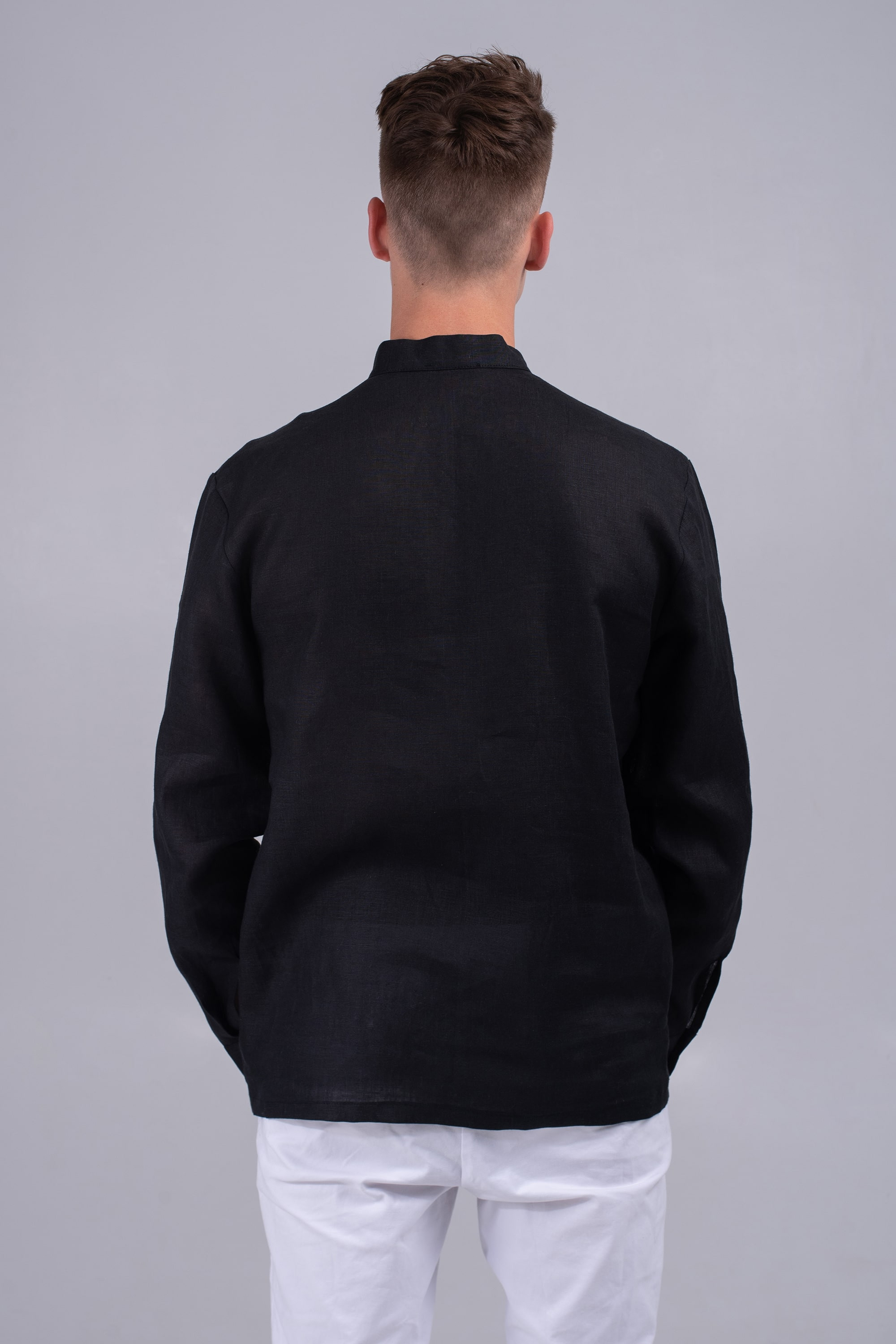 Men's embroidered shirt black | XS | 44