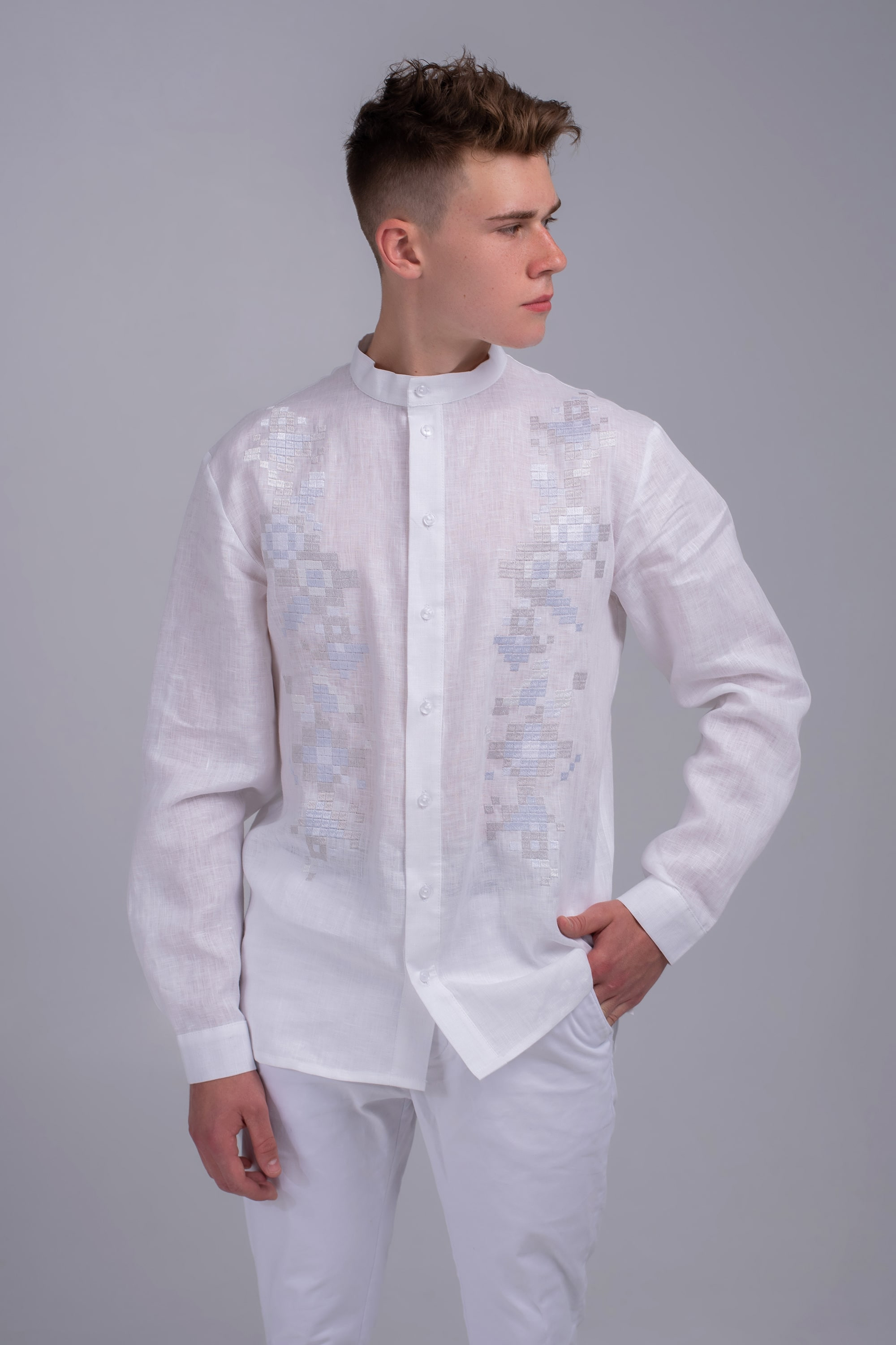 Чоловіча вишита сорочка біла White 