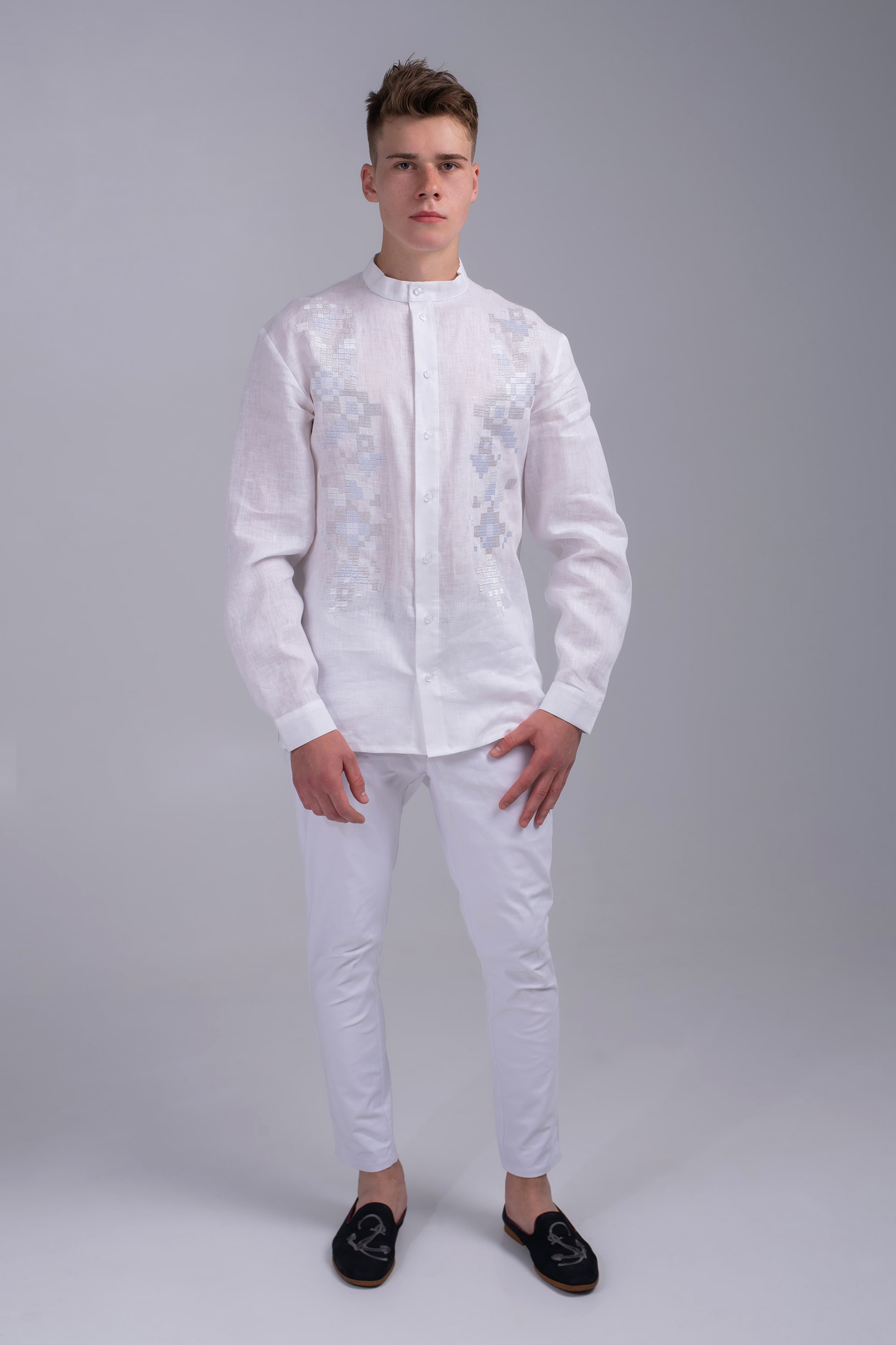 Чоловіча вишита сорочка біла White 