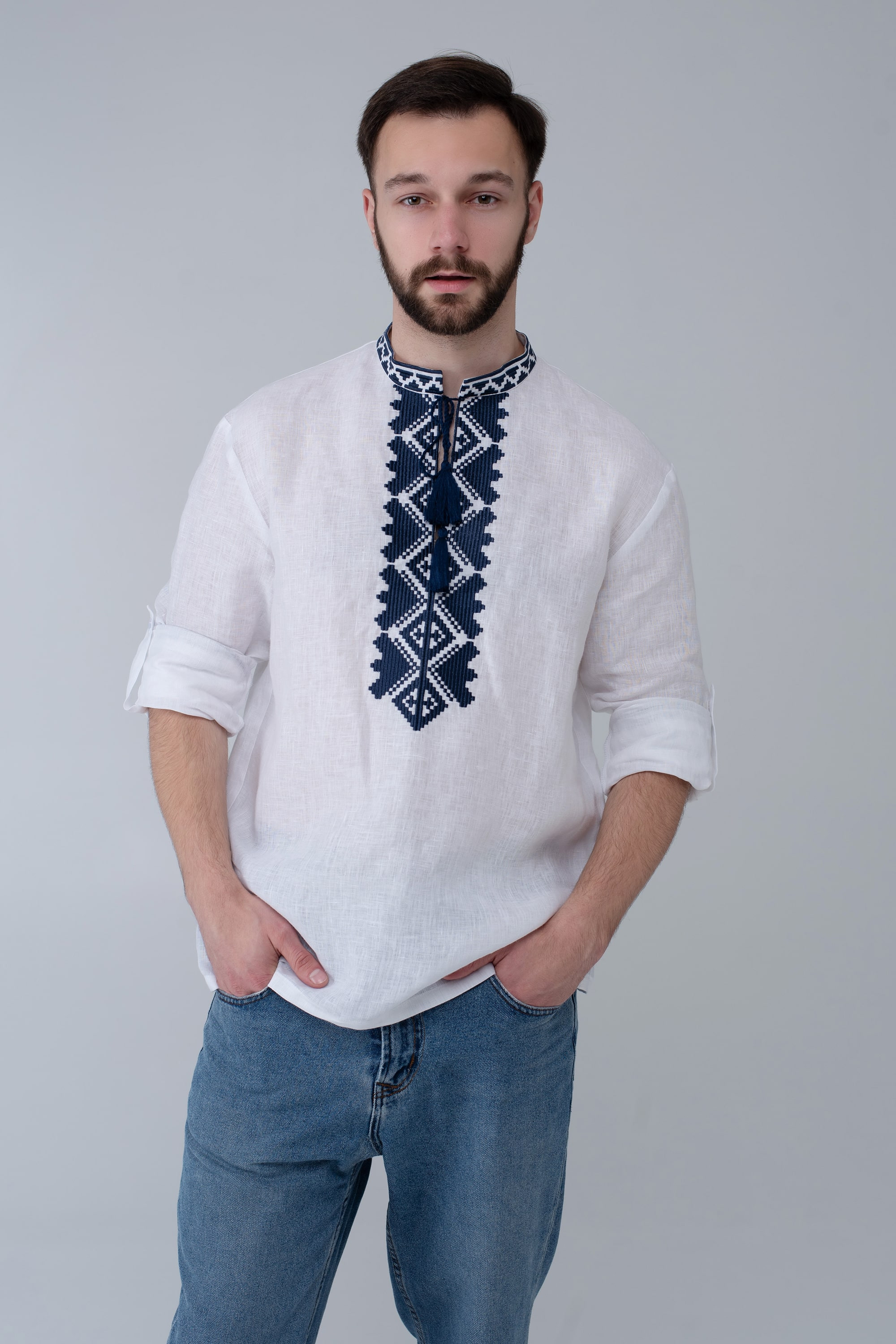 Men's white vyshyvanka