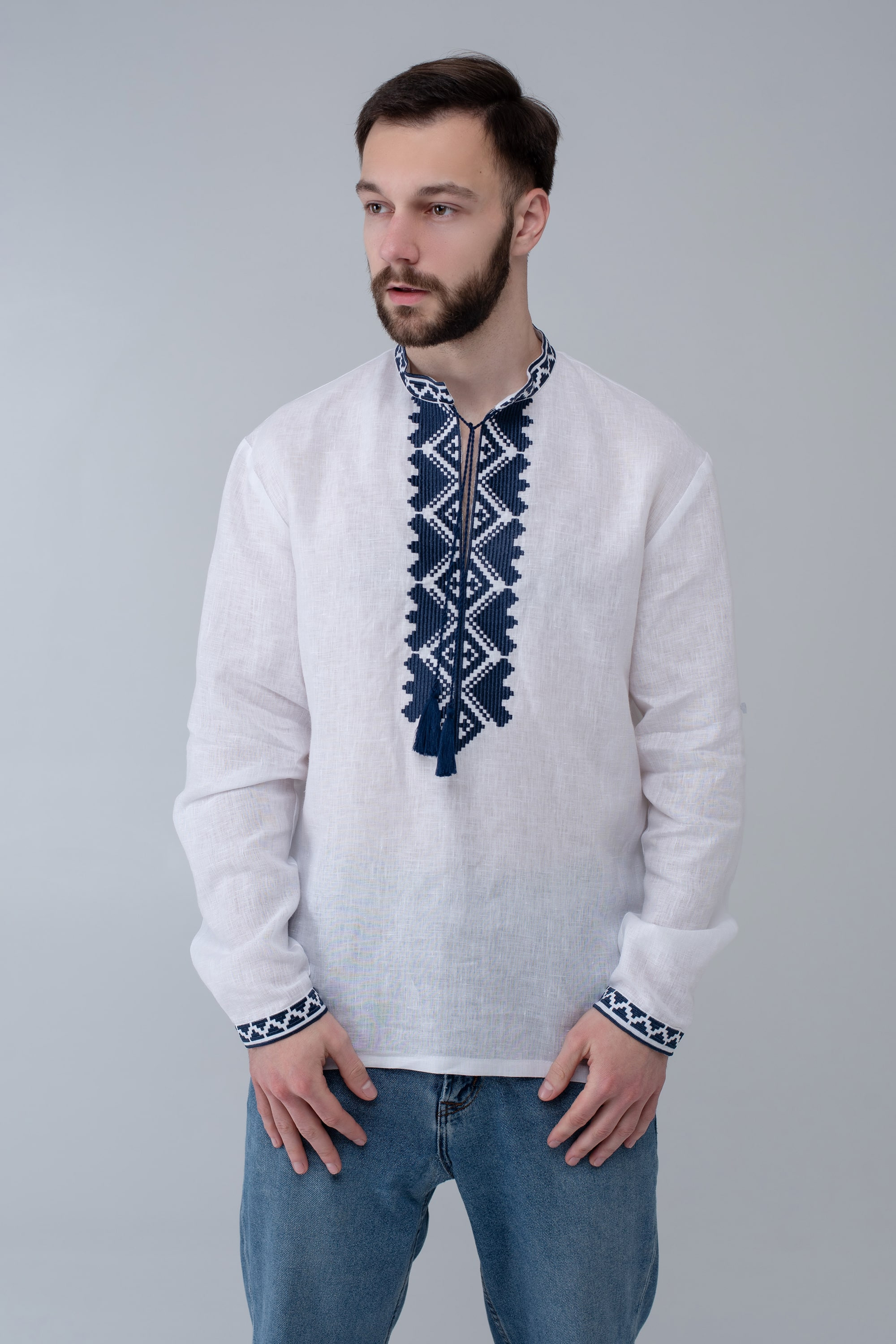 Men's white vyshyvanka