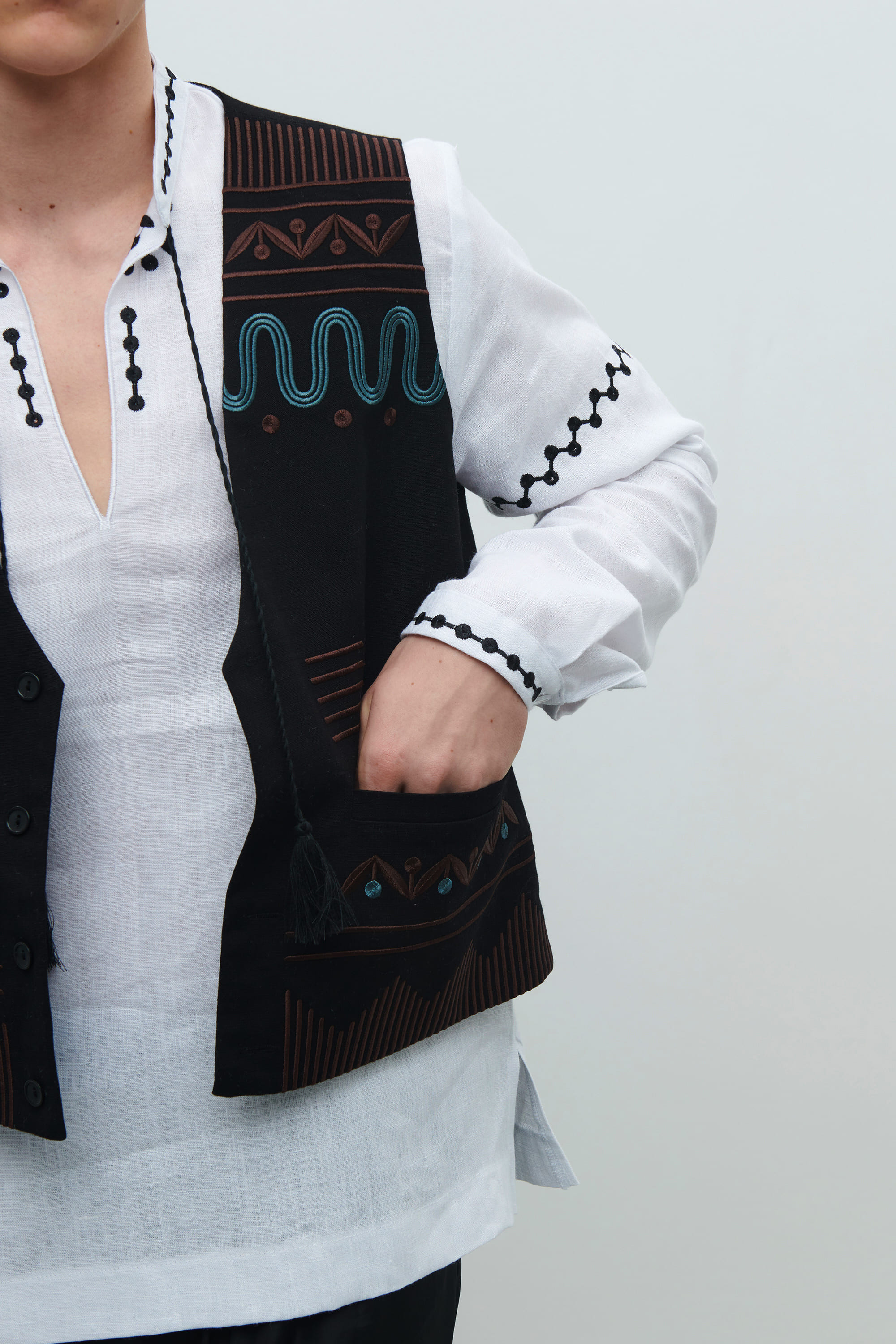 Men’s shirt set with the Branches waistcoat