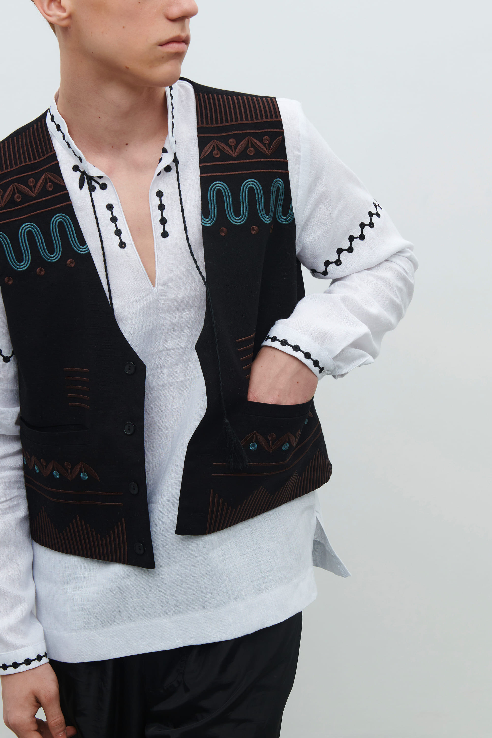 Men’s shirt set with the Branches waistcoat