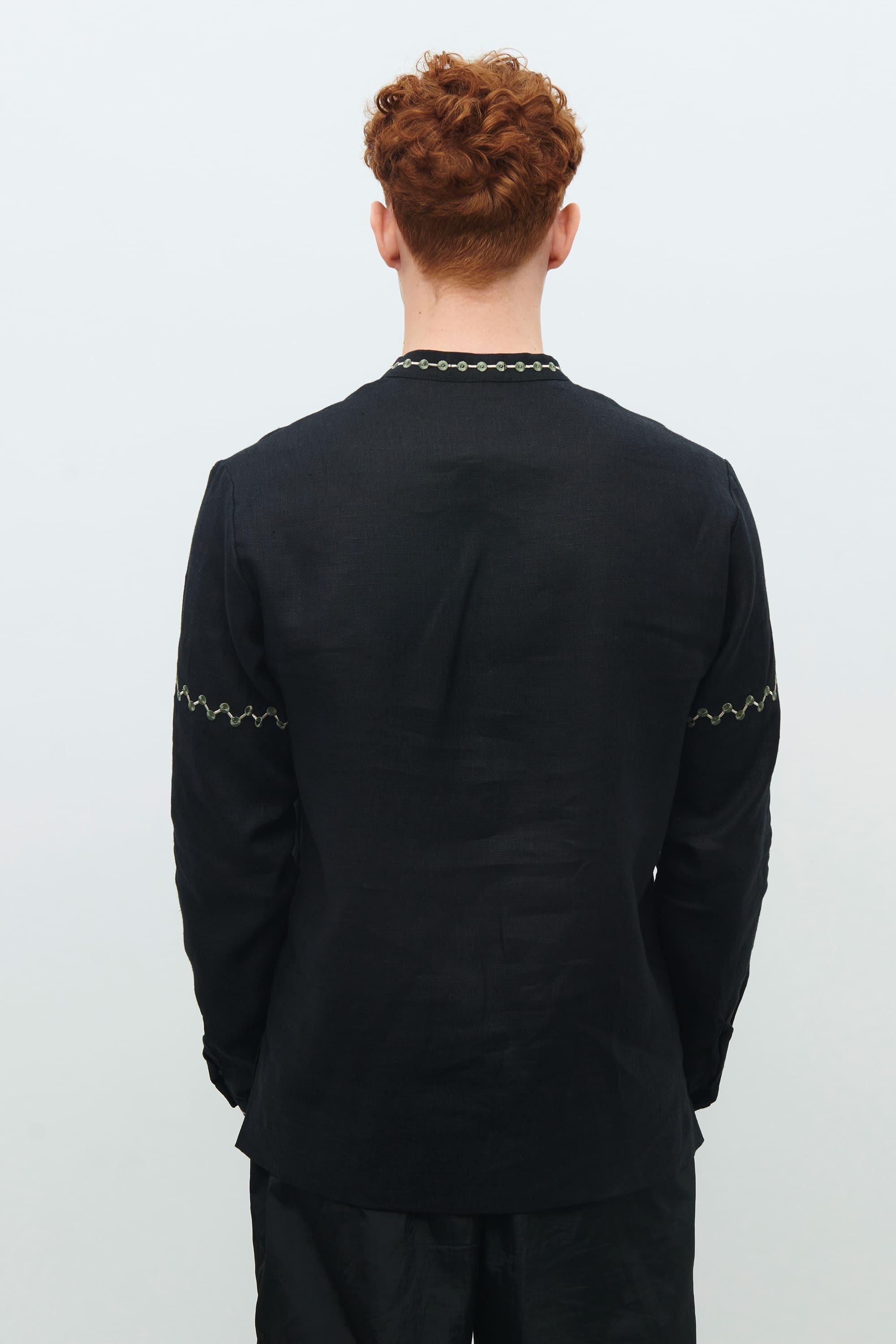 Men's black linen shirt Gillia  | XS | 44