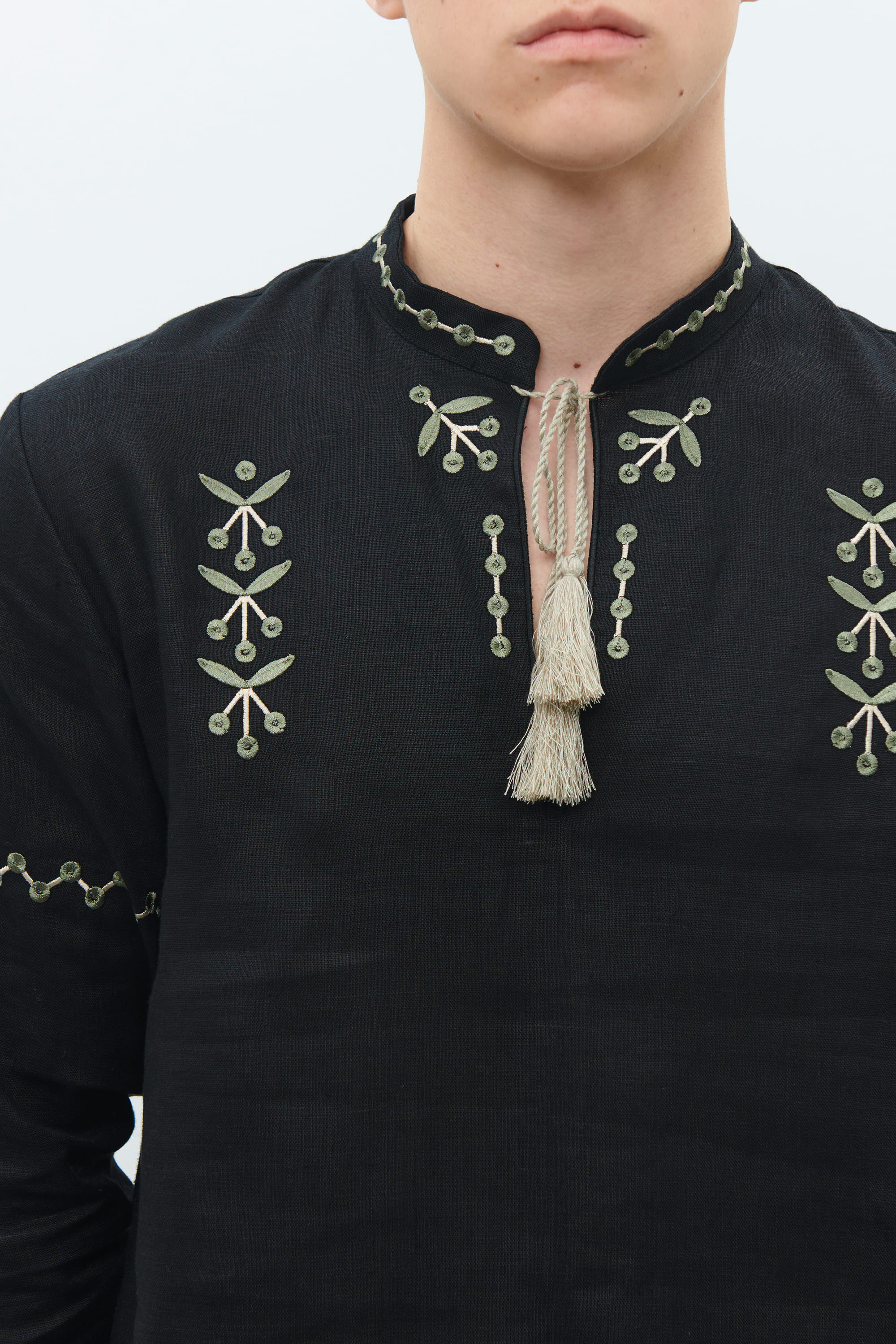 Men's black linen shirt Gillia  | XS | 44