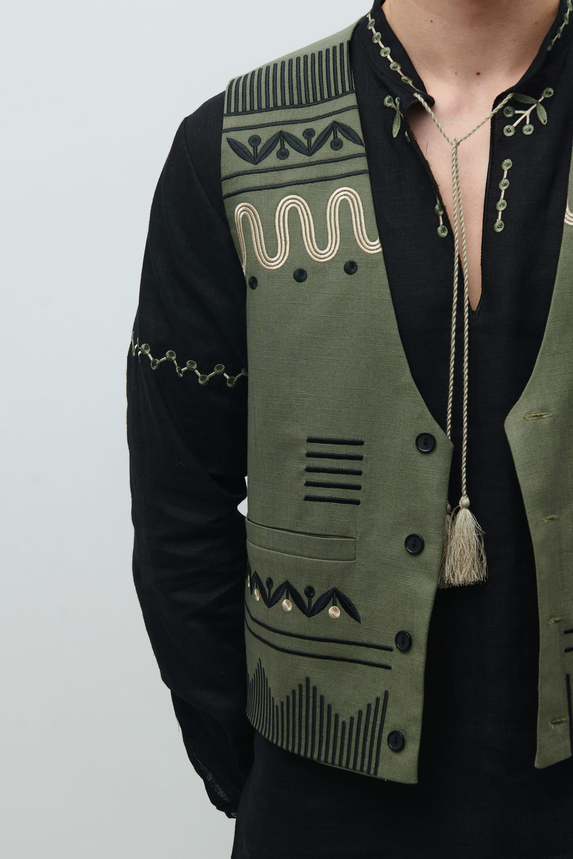 A set of a men's shirt with a vest Gillia 2 | XS | 44
