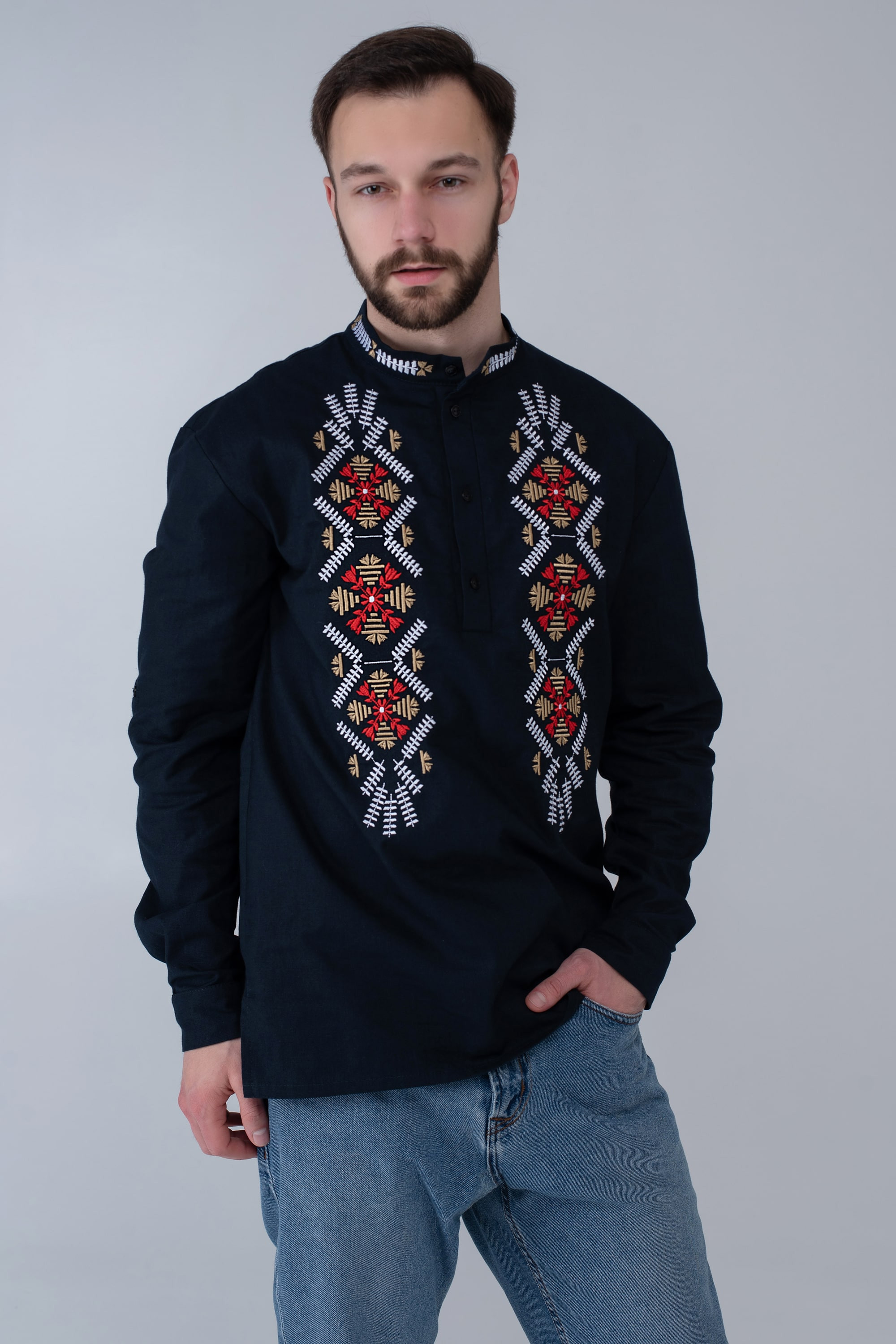 Men's embroidered shirt Navy Blue 7 | S | 46