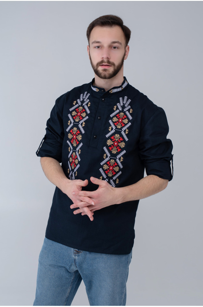 Men's embroidered shirt Navy Blue 7 | S | 46