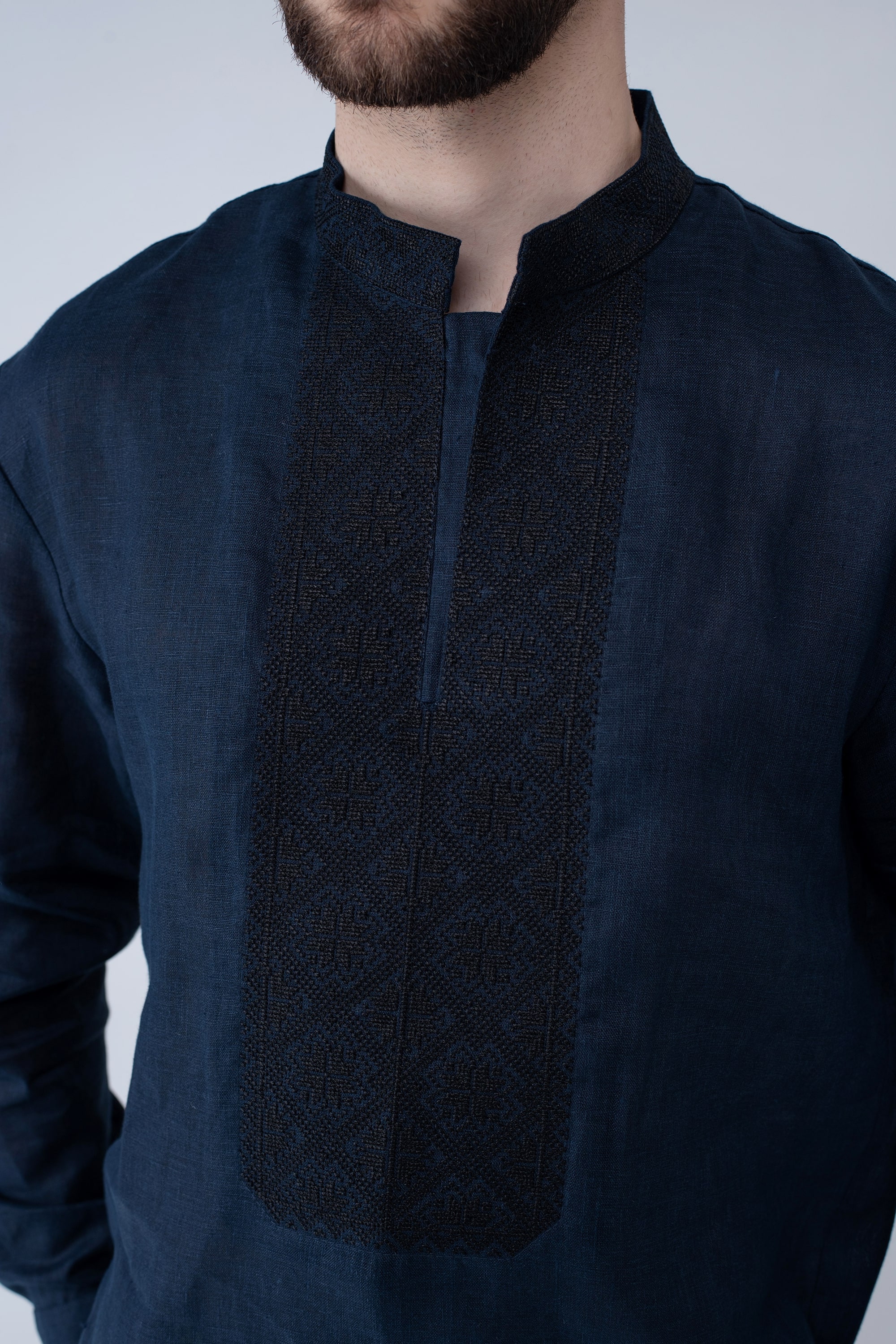 Male embroidered blue shirt Male embroidered blue shirt