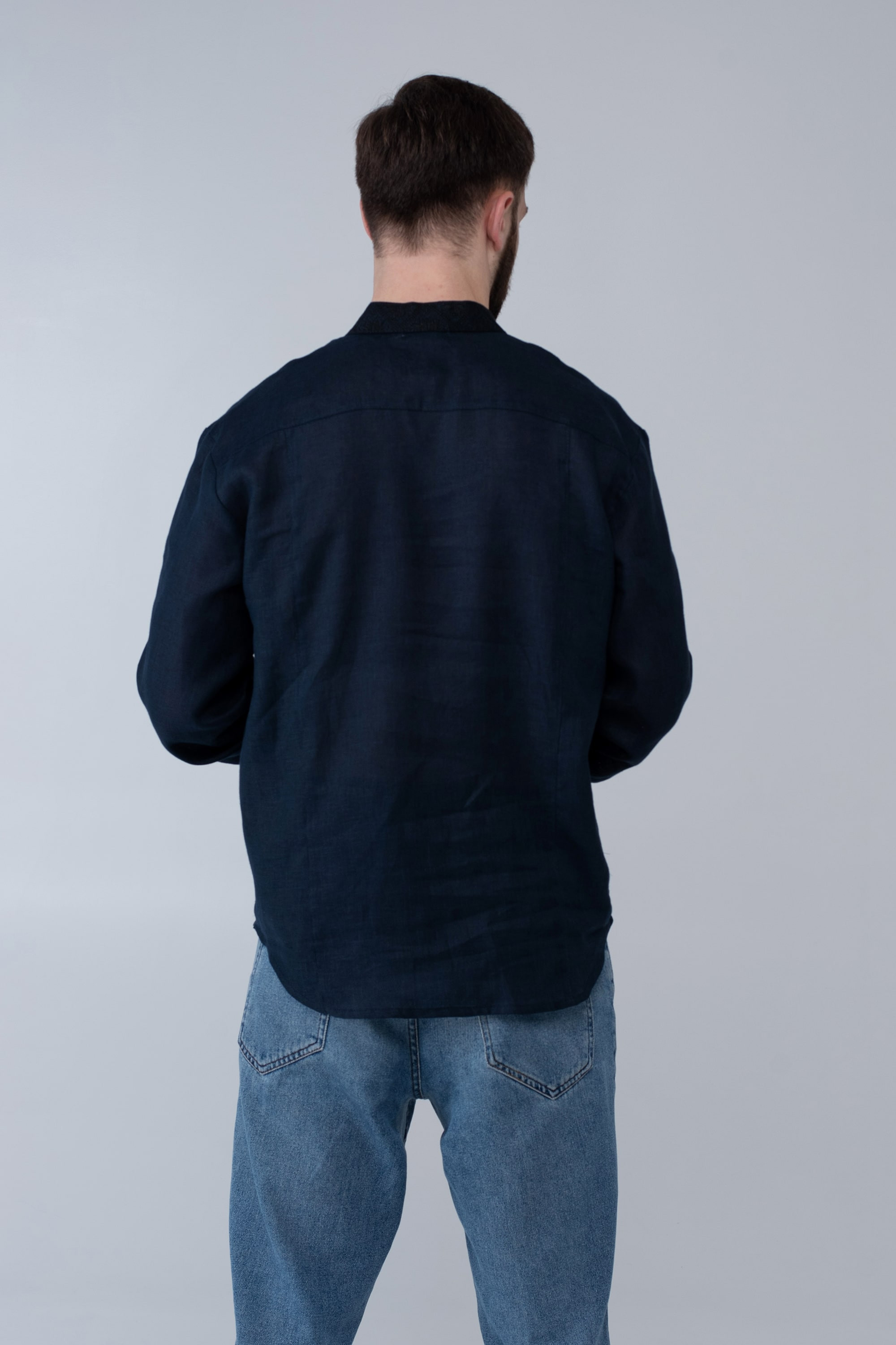 Male embroidered blue shirt Male embroidered blue shirt