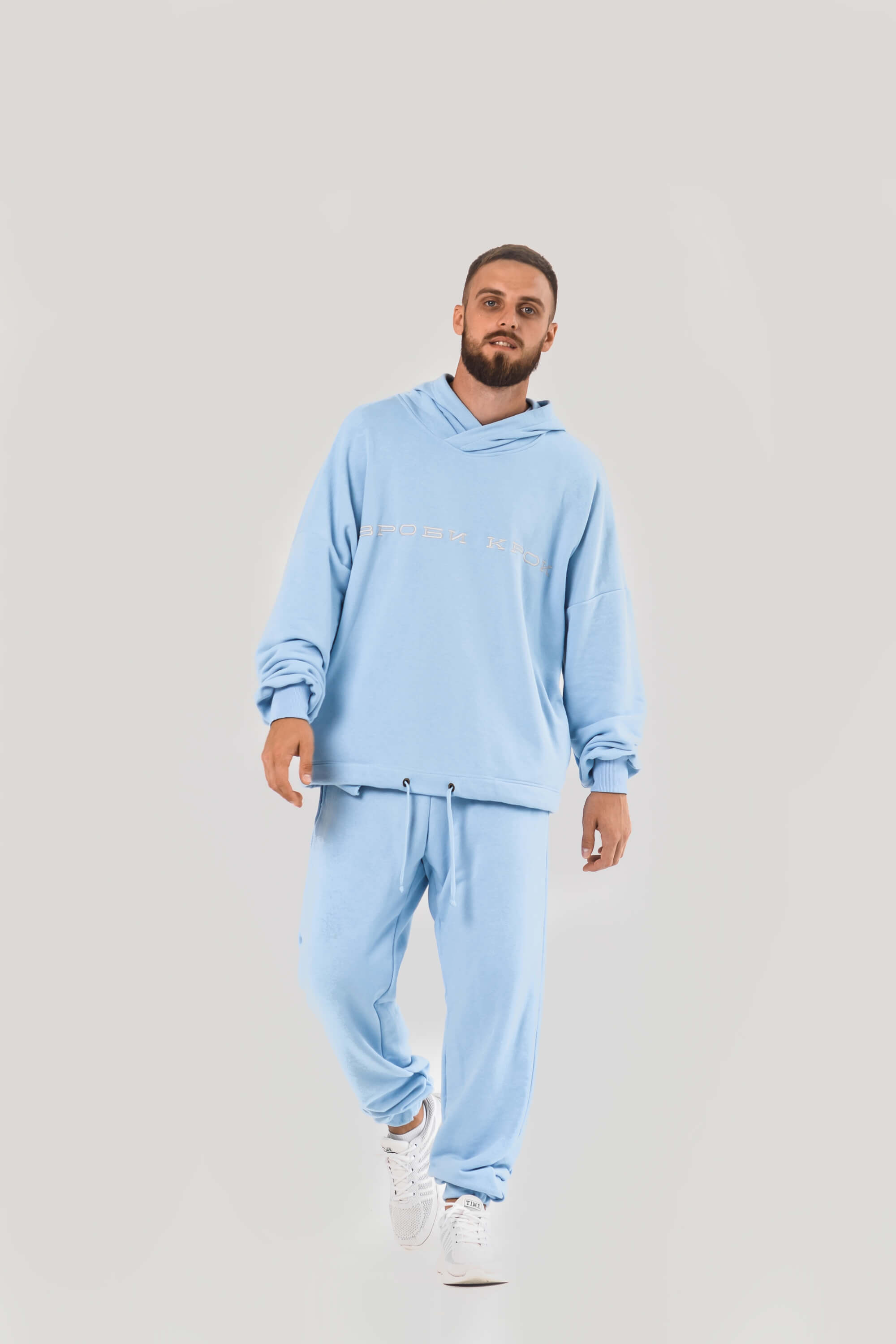 The suit is blue