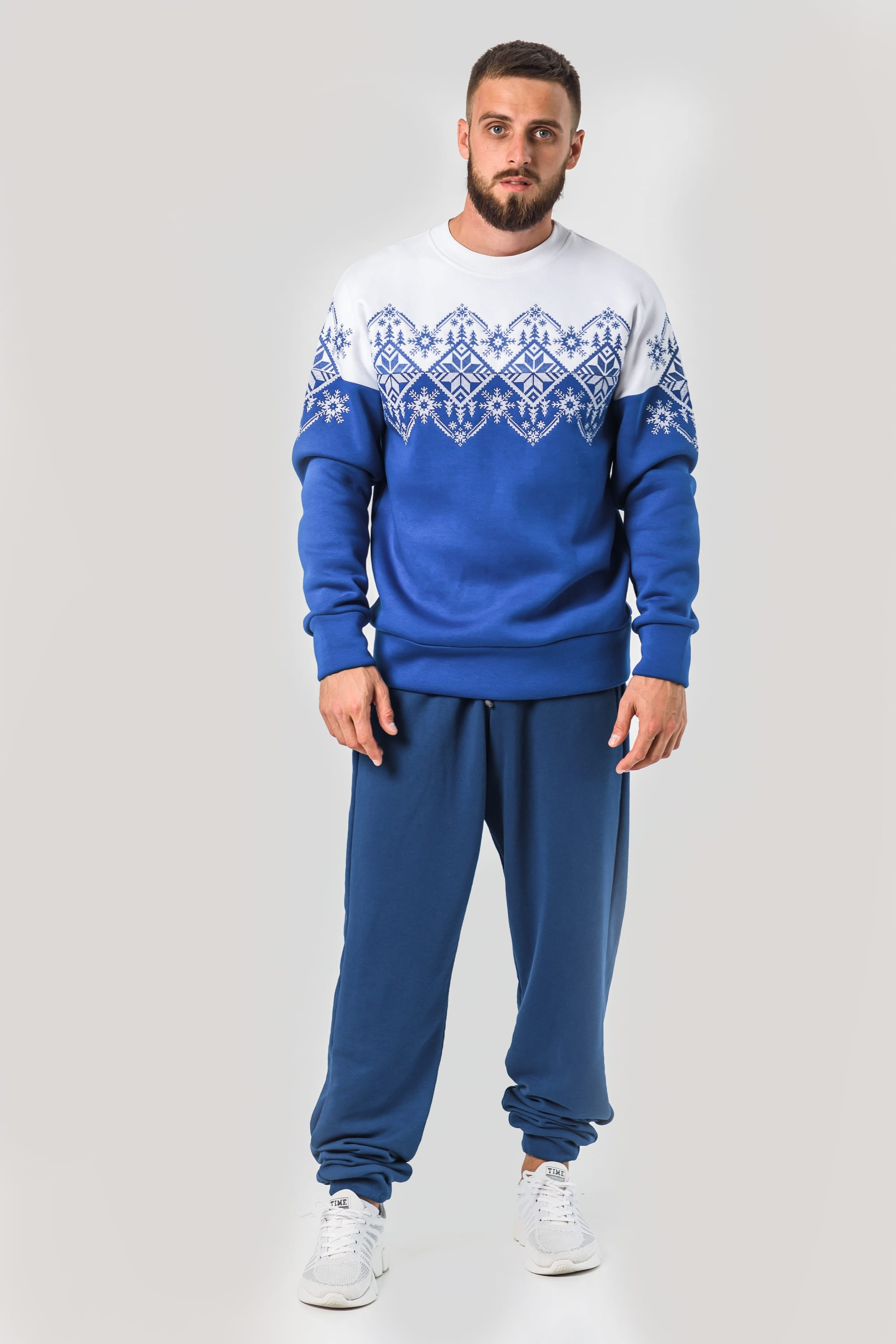 Male New Year's sweatshirt Snowflake