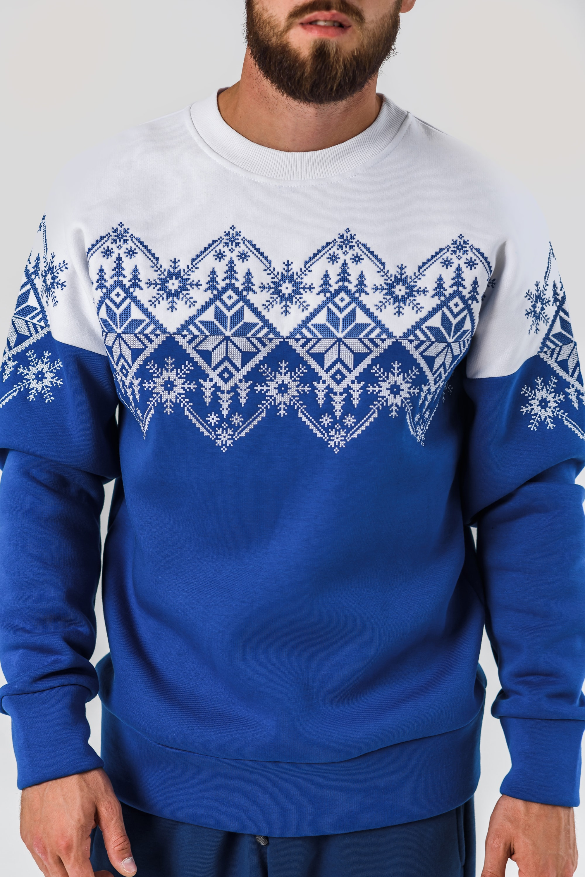 Male New Year's sweatshirt Snowflake
