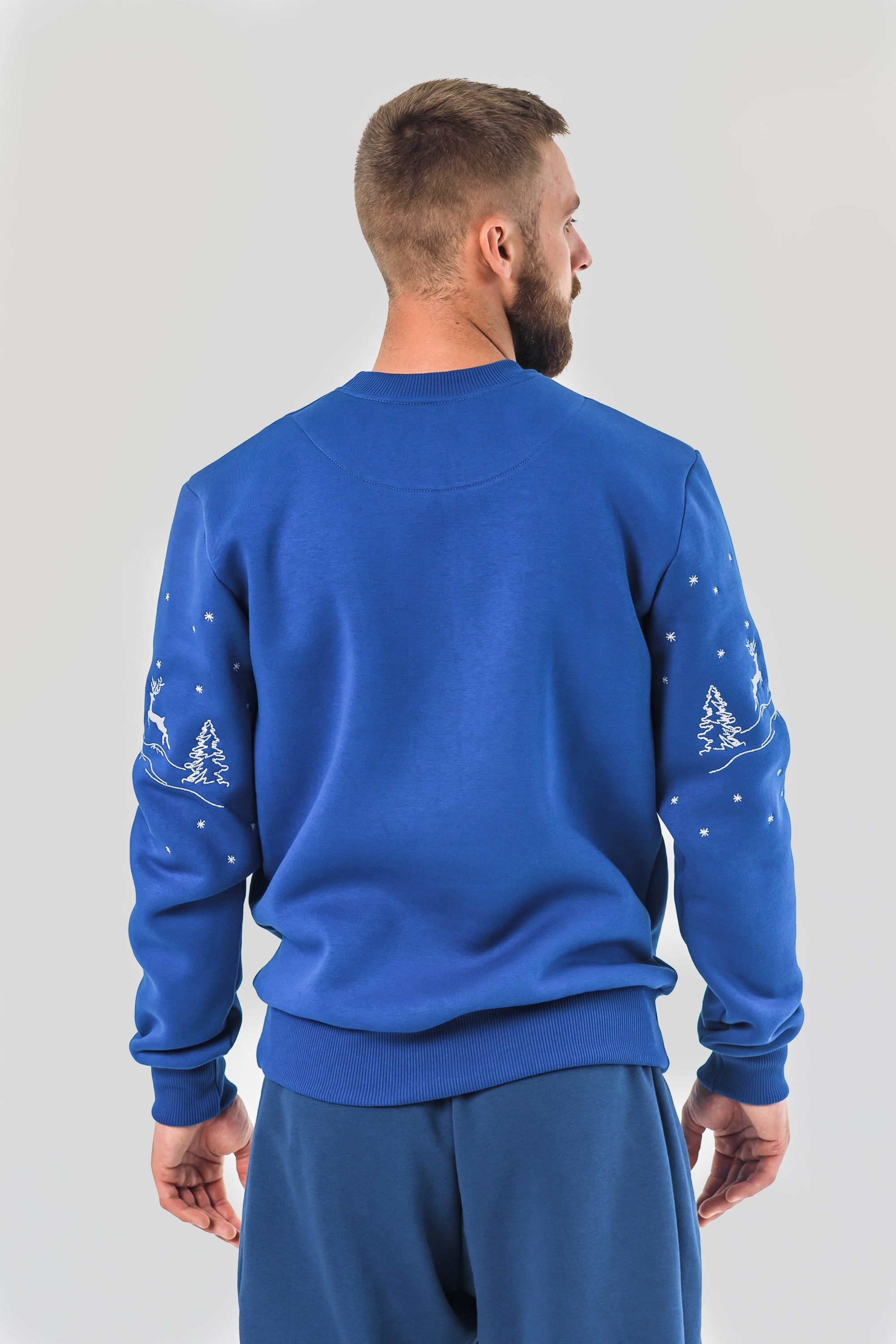 Male New Year's sweatshirt with deer