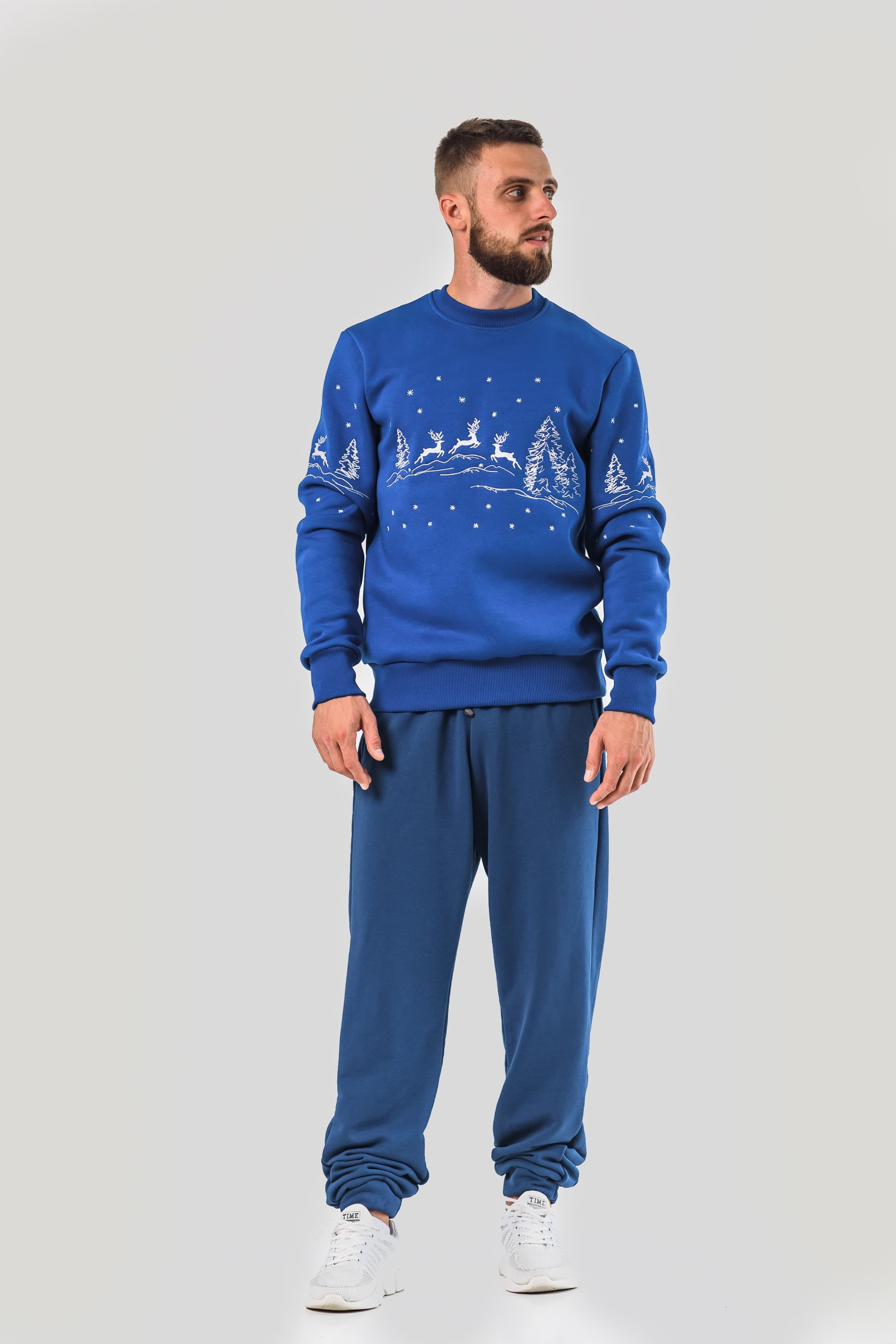 Male New Year's sweatshirt with deer