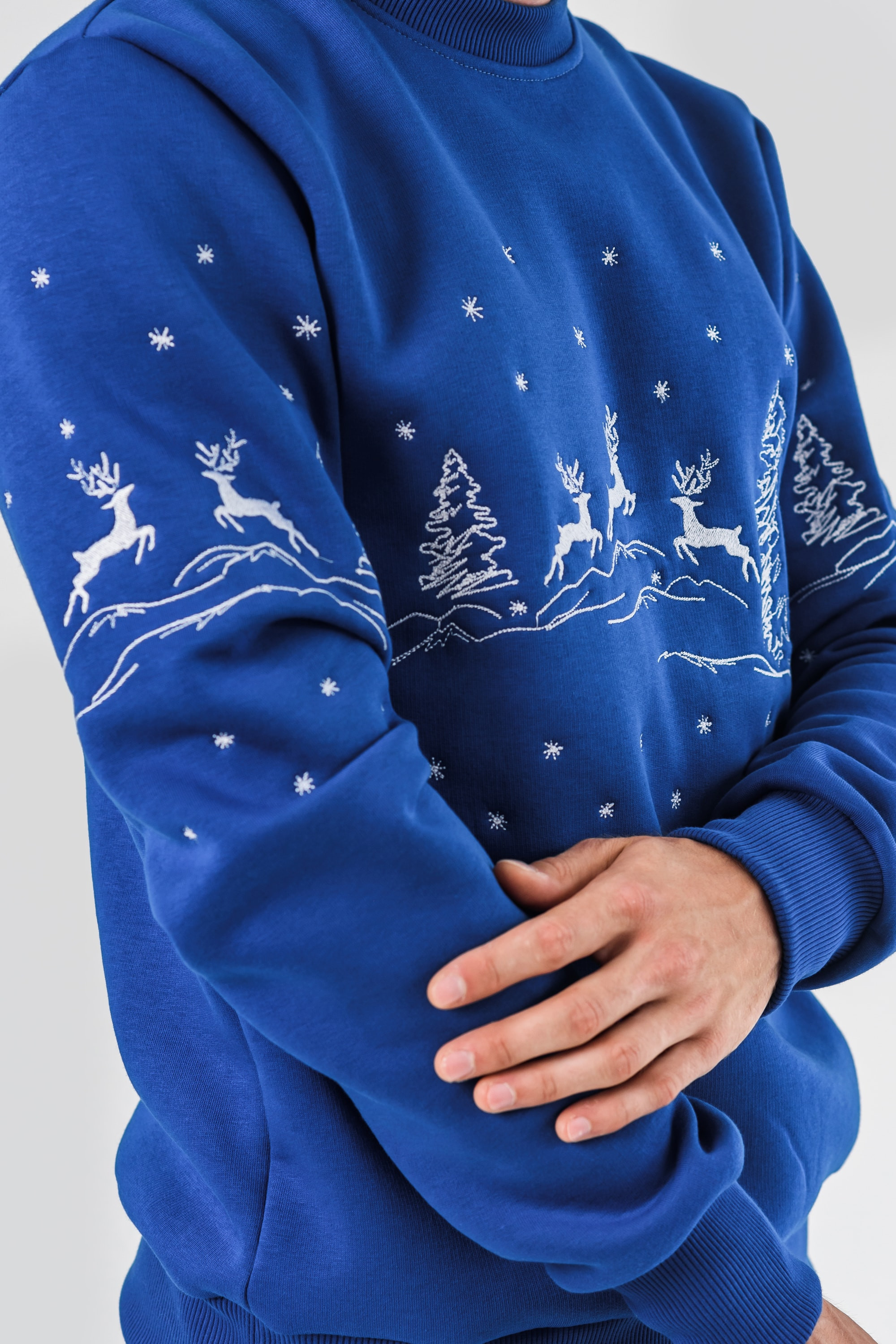 Male New Year's sweatshirt with deer