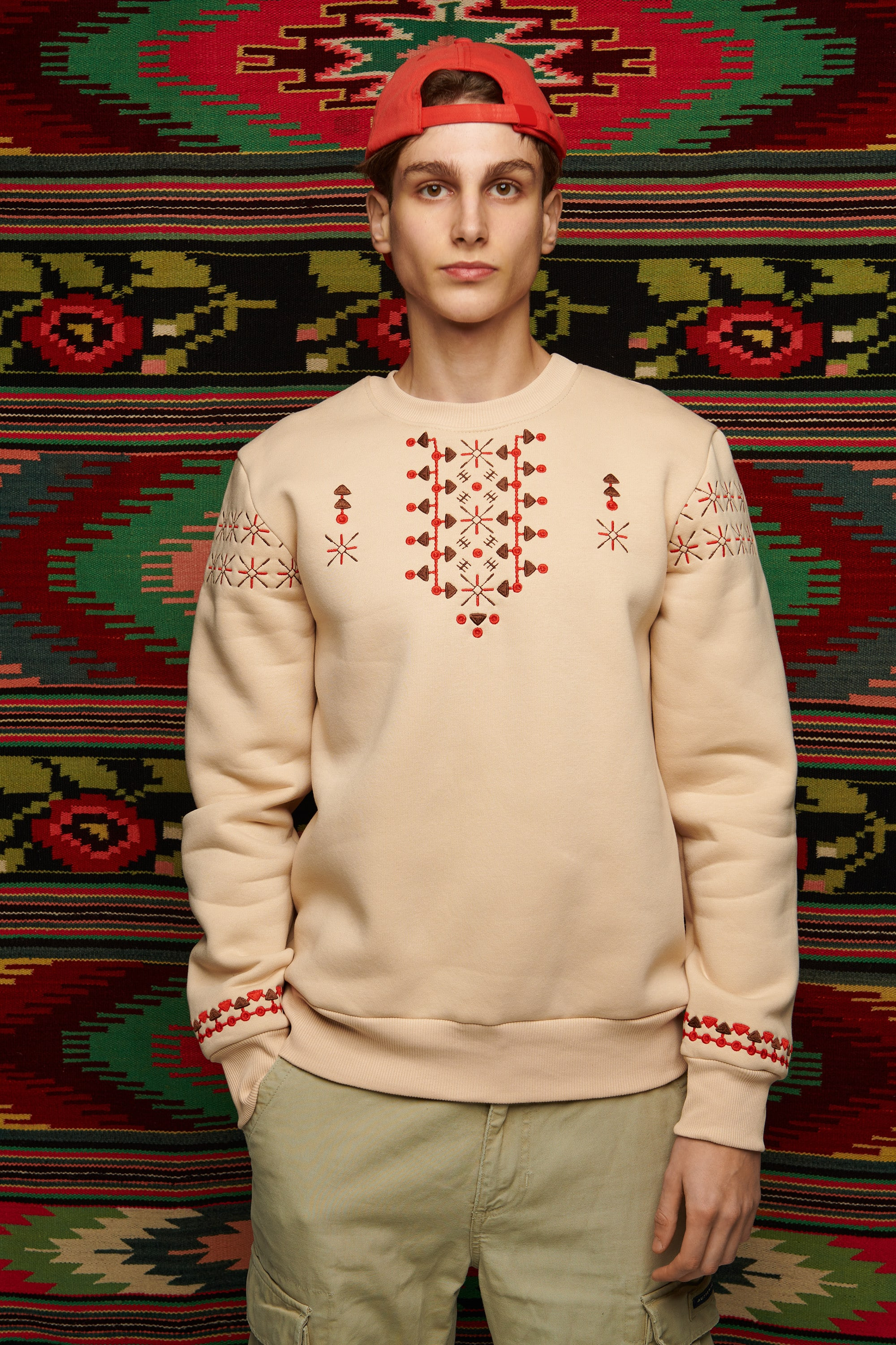 Men's Beige Christmas Sweatshirt | S