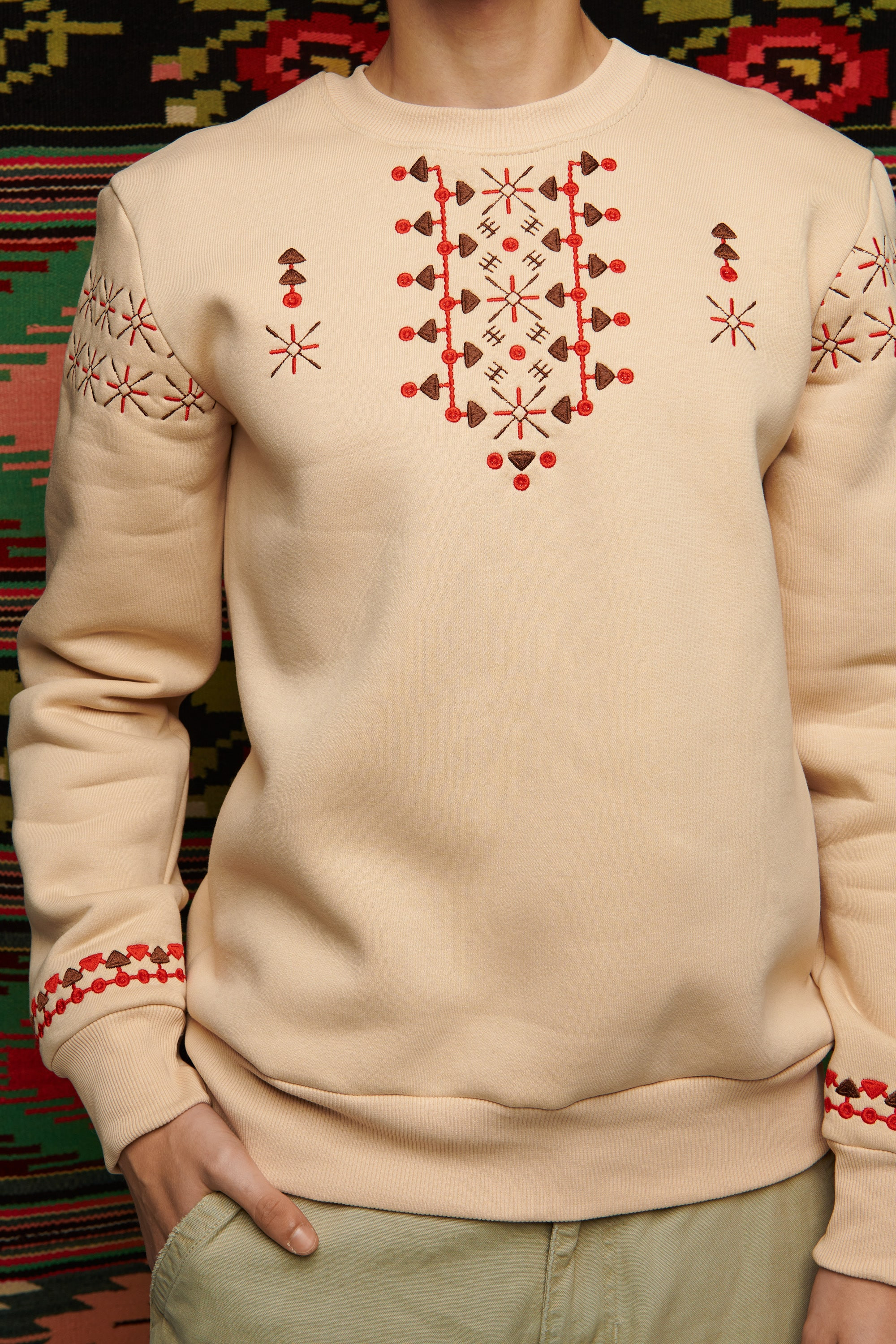 Men's Beige Christmas Sweatshirt | S