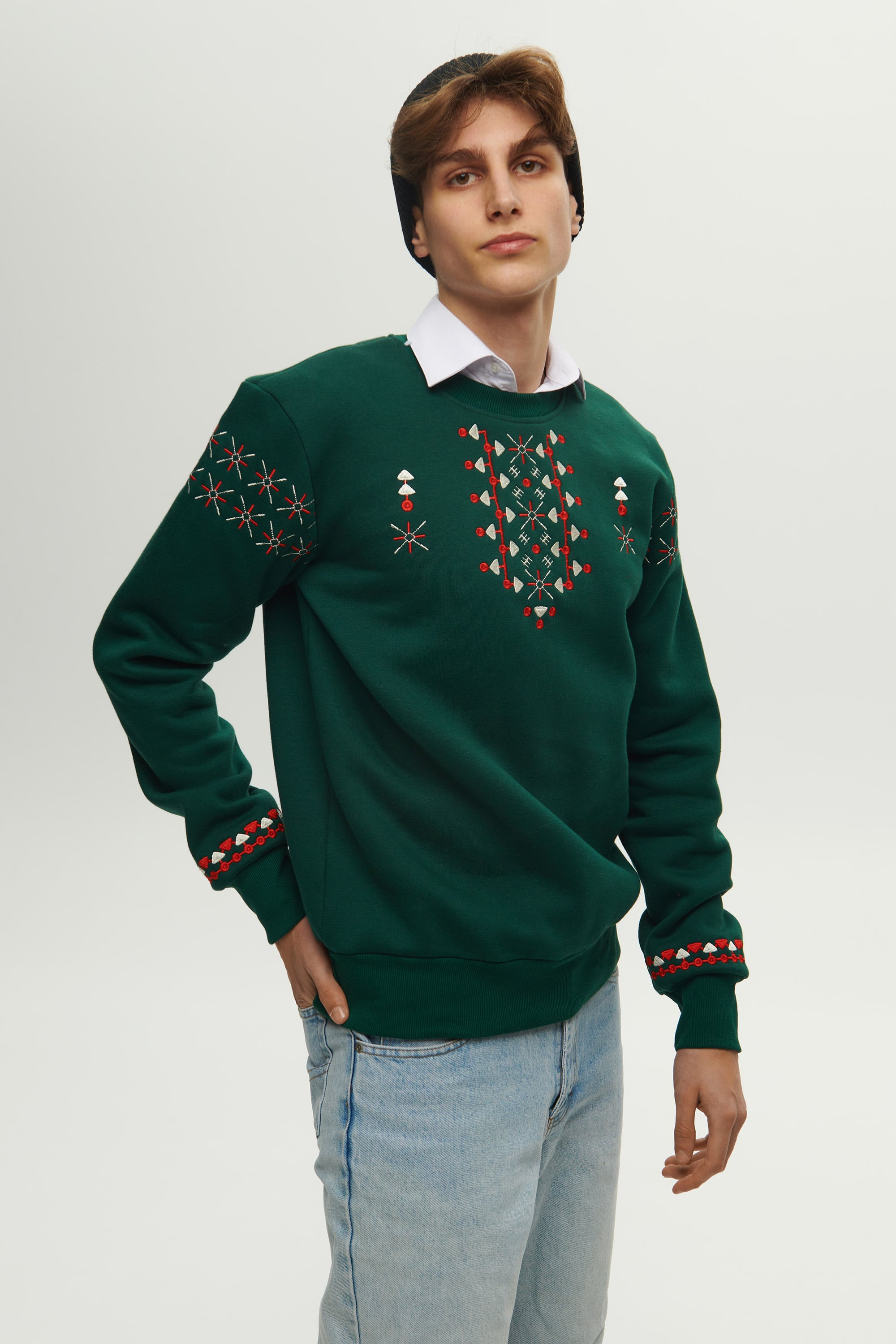 Men's green Christmas Sweatshirt | S