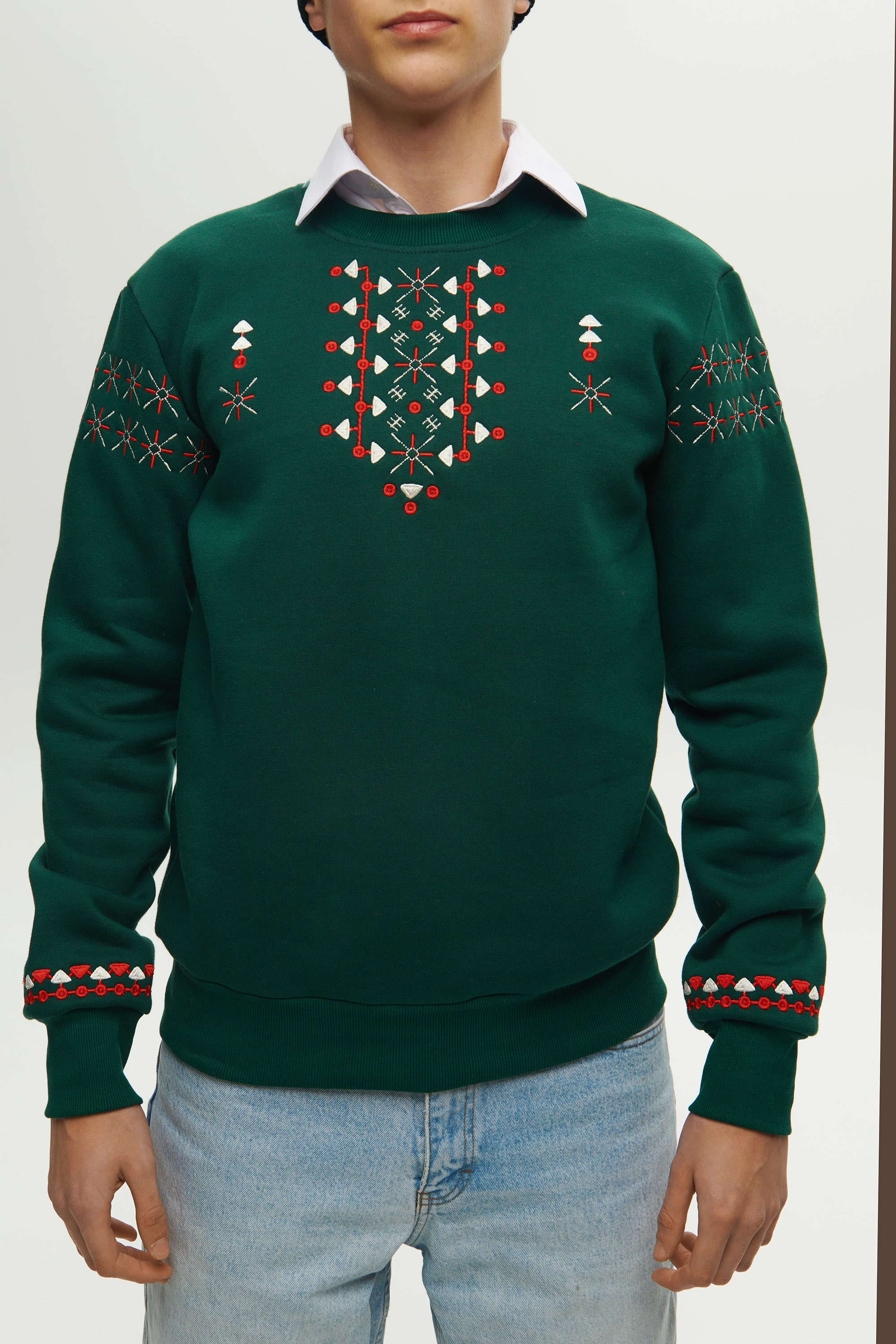 Men's green Christmas Sweatshirt | S