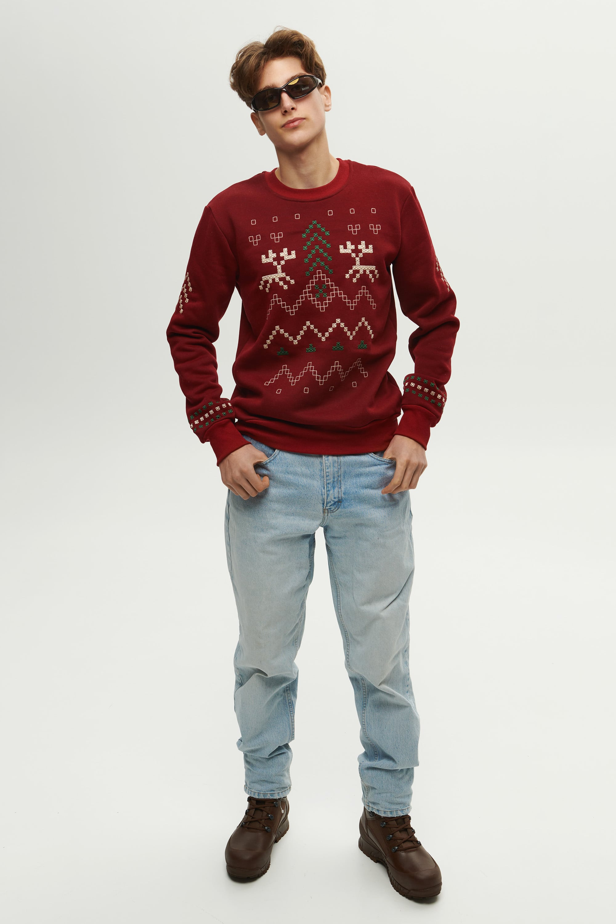 Men's burgundy sweatshirt December | S