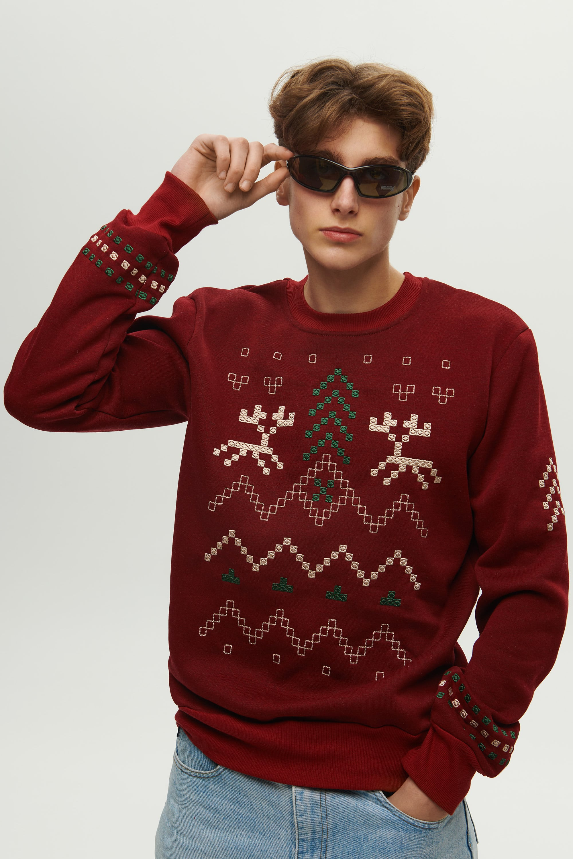 Men's burgundy sweatshirt December | S