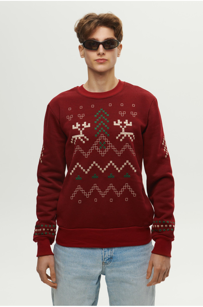 Men's burgundy sweatshirt December | S